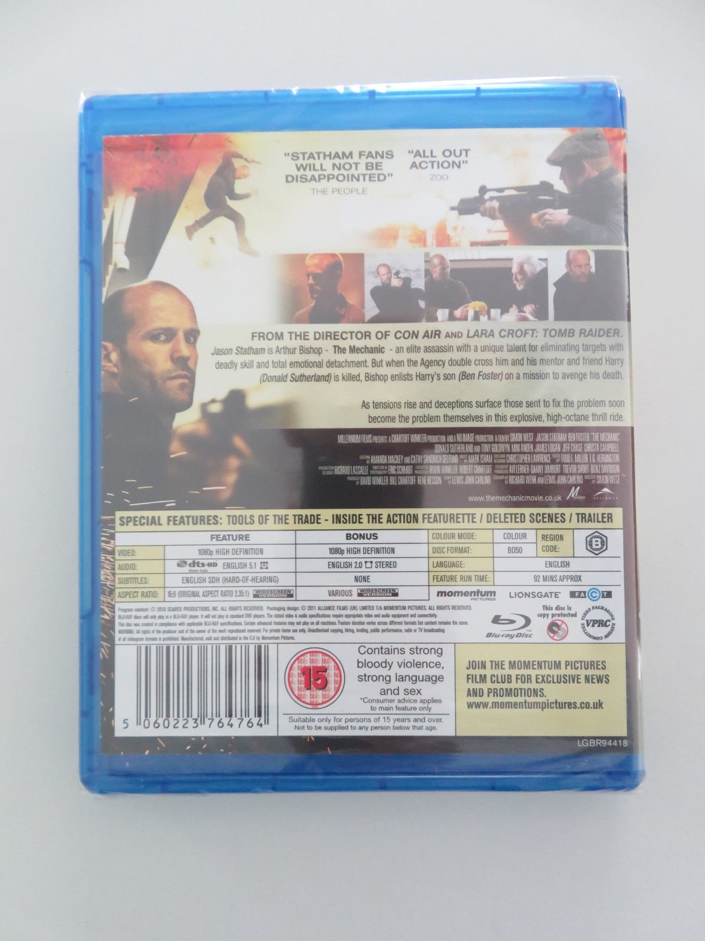 THE MECHANIC (BLU - RAY) JASON STATHAM BEN FOSTER 2011 REGION B Movie posters