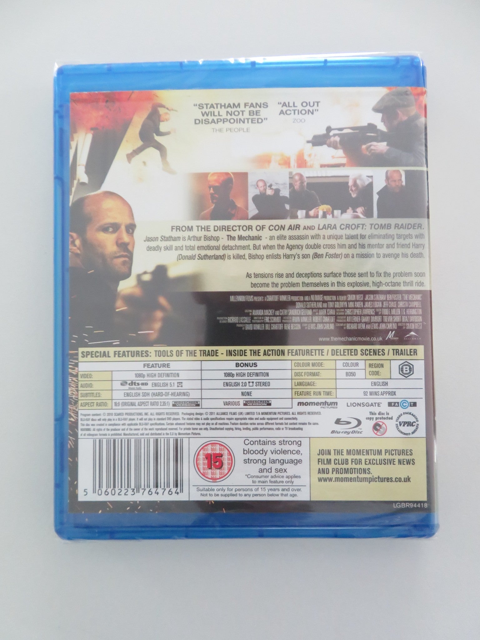 THE MECHANIC (BLU - RAY) JASON STATHAM BEN FOSTER 2011 REGION B Movie posters