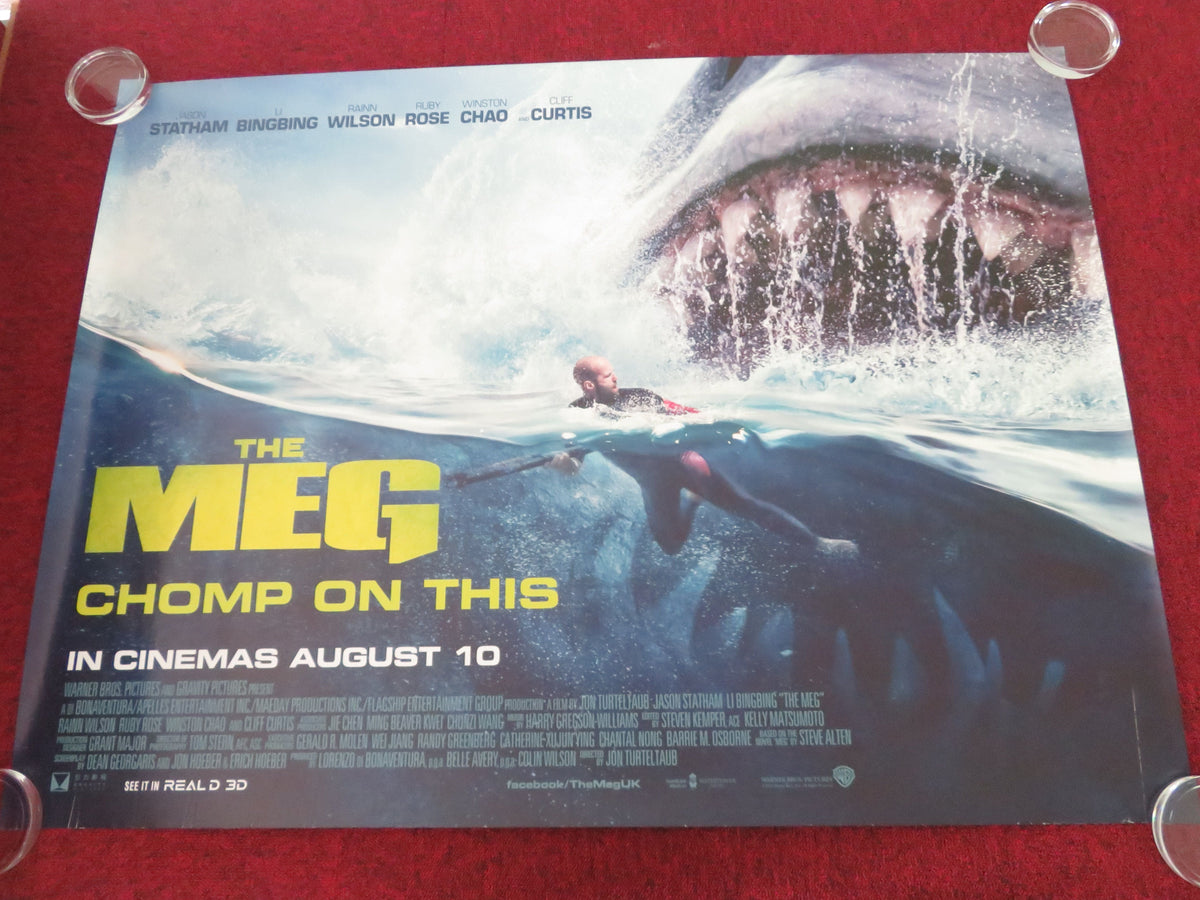 The Meg UK Quad Rolled Poster Jason Statham Bingbing Li Rainn Wilson 2018 Movie posters