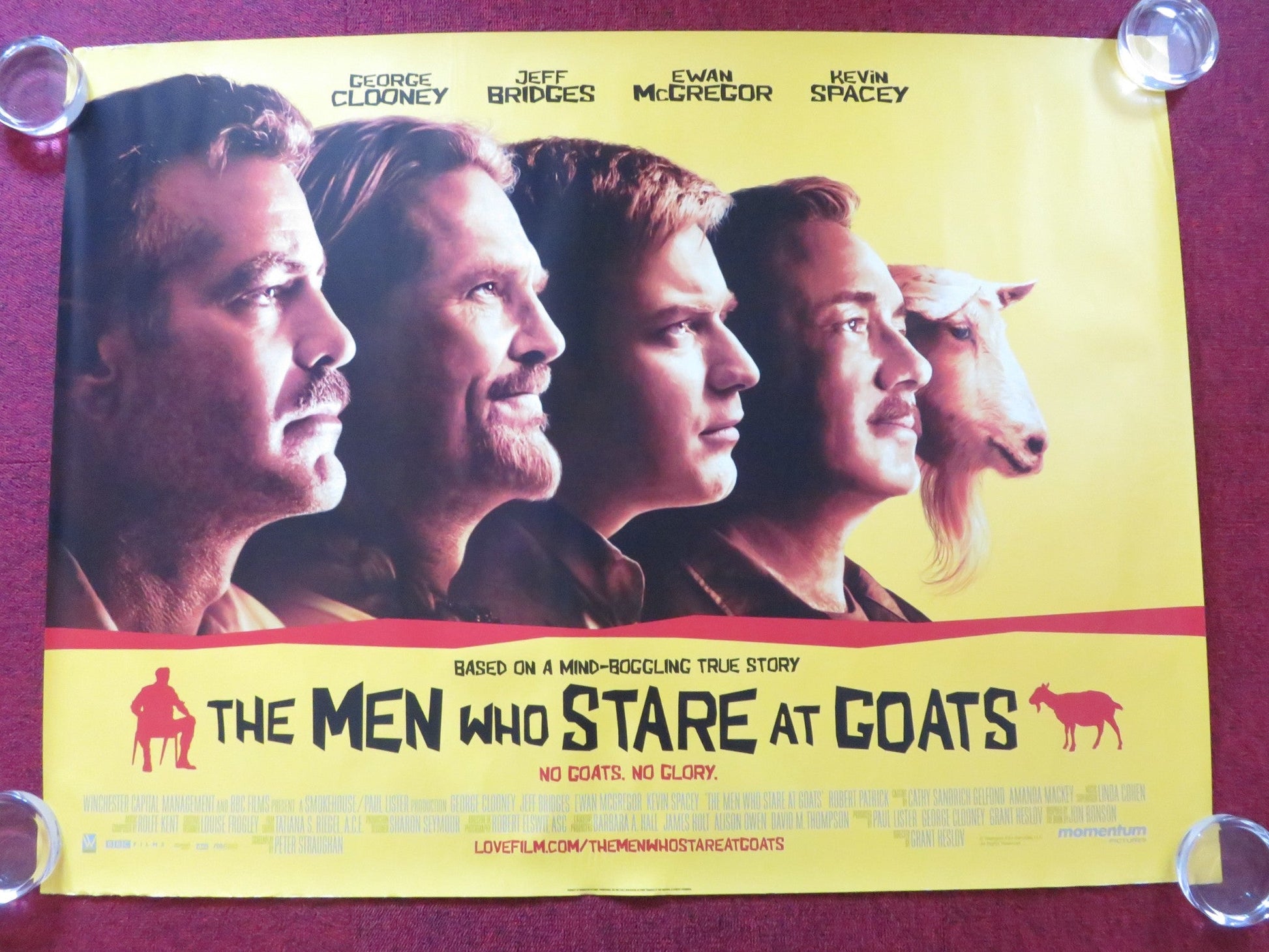 THE MEN WHO STARE AT GOATS UK QUAD ROLLED POSTER GEORGE CLOONEY E. MCGREGOR 2009 Rendezvous Cinema Movie posters
