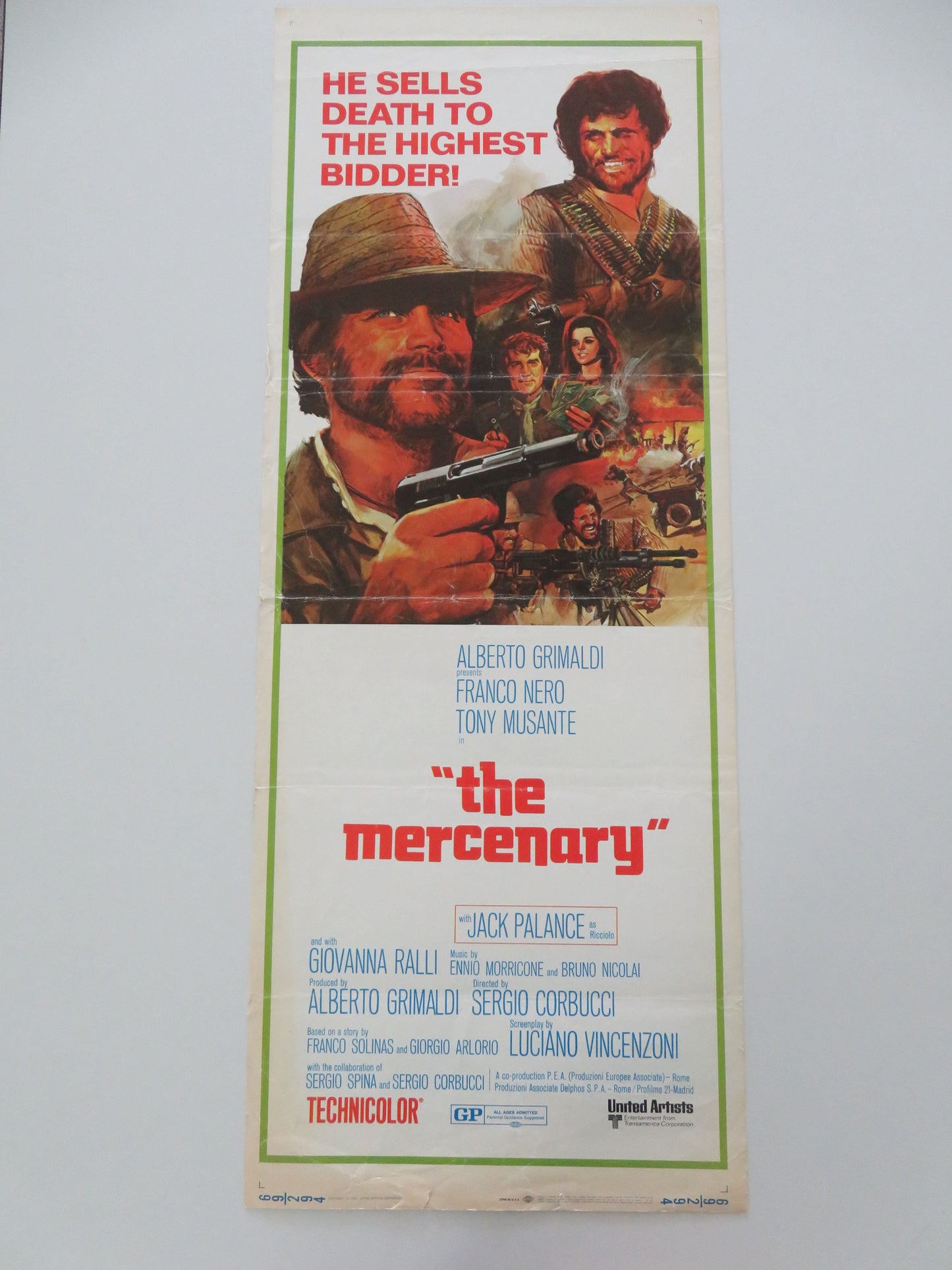 The Mercenary US Insert Poster Franco Nero Tony Musante 1969 Movie posters
