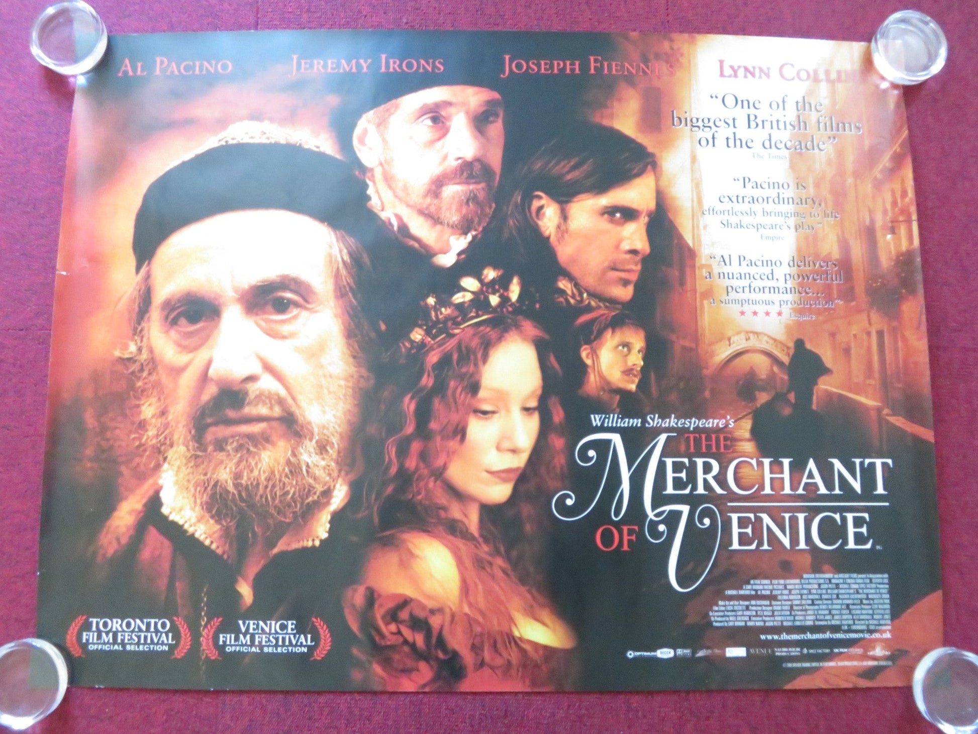 THE MERCHANT OF VENICE UK QUAD ROLLED POSTER AL PACINO JEREMY IRONS 2004 Rendezvous Cinema Movie posters