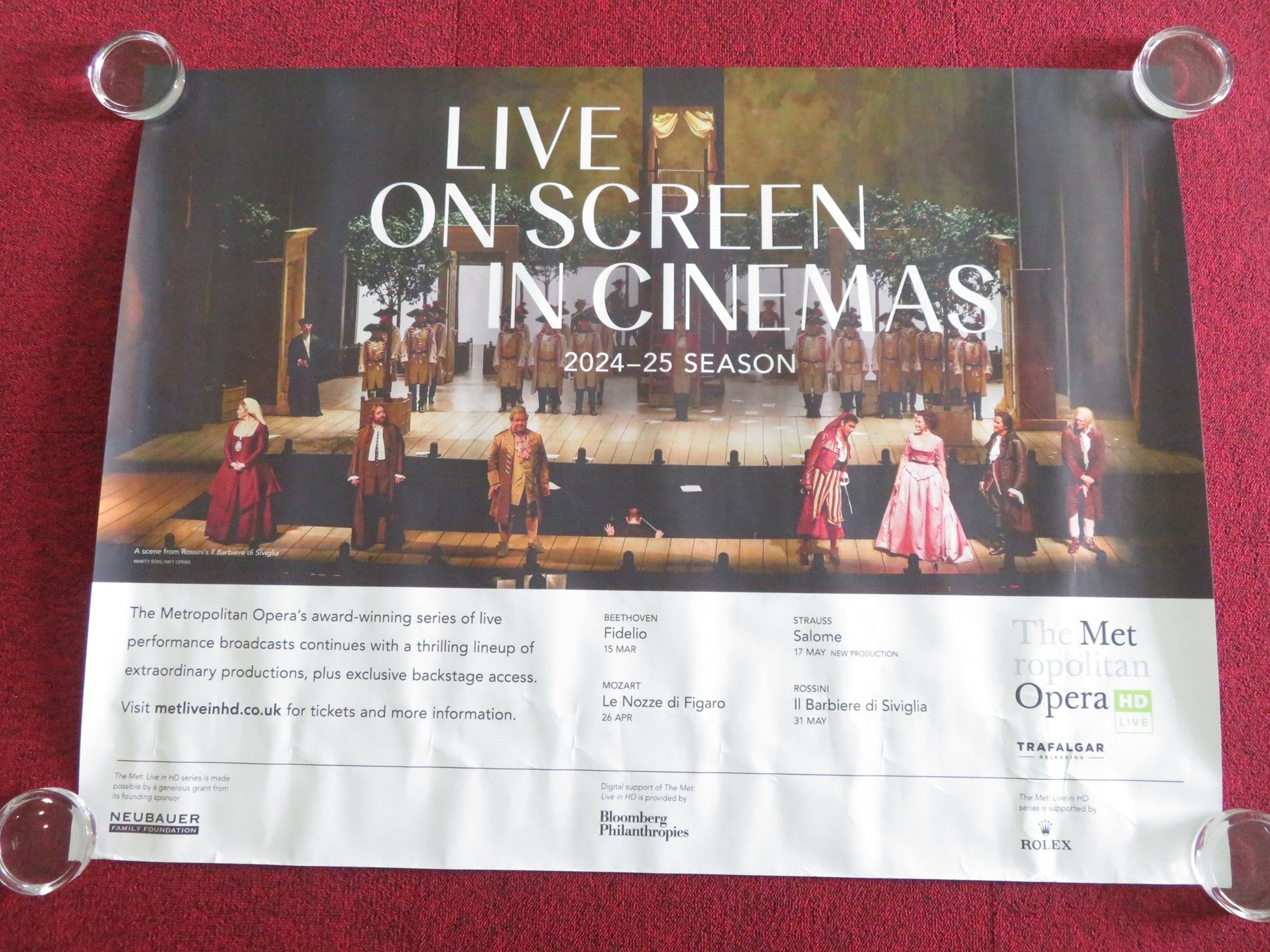 THE METROPOLITAN OPERA - LIVE ON SCREEN IN CINEMAS 24/25 UK QUAD ROLLED POSTER - Rendezvous Cinema