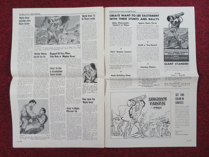 THE MIGHTY URSUS UNCUT PRESS BOOK FOLDED ED FURY CRISTINA GAIONI 1962 Rendezvous Cinema Movie posters