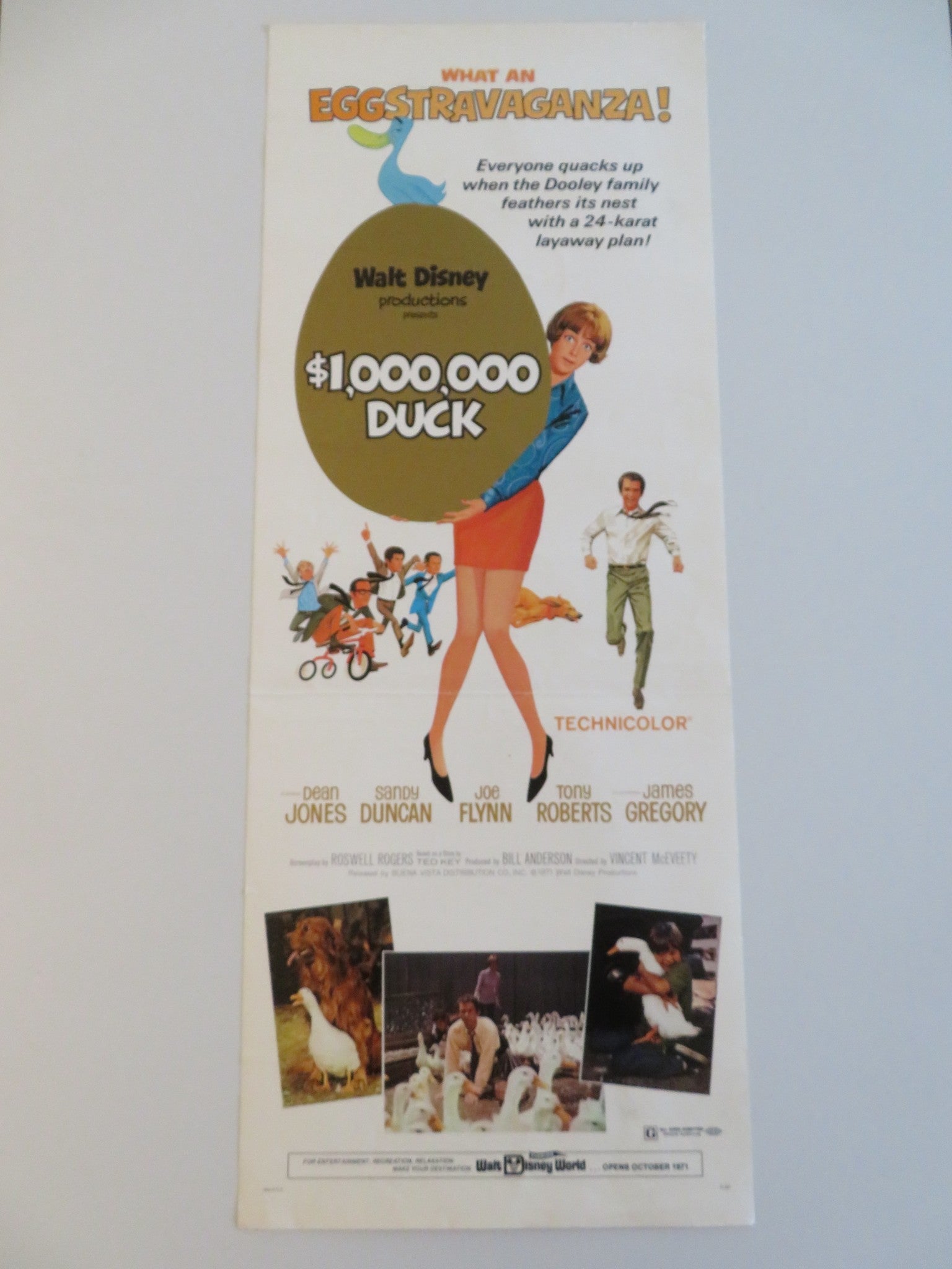 THE MILLION DOLLAR DUCK US INSERT POSTER DISNEY DEAN JONES SANDY DUNCAN 1971 Rendezvous Cinema Movie posters