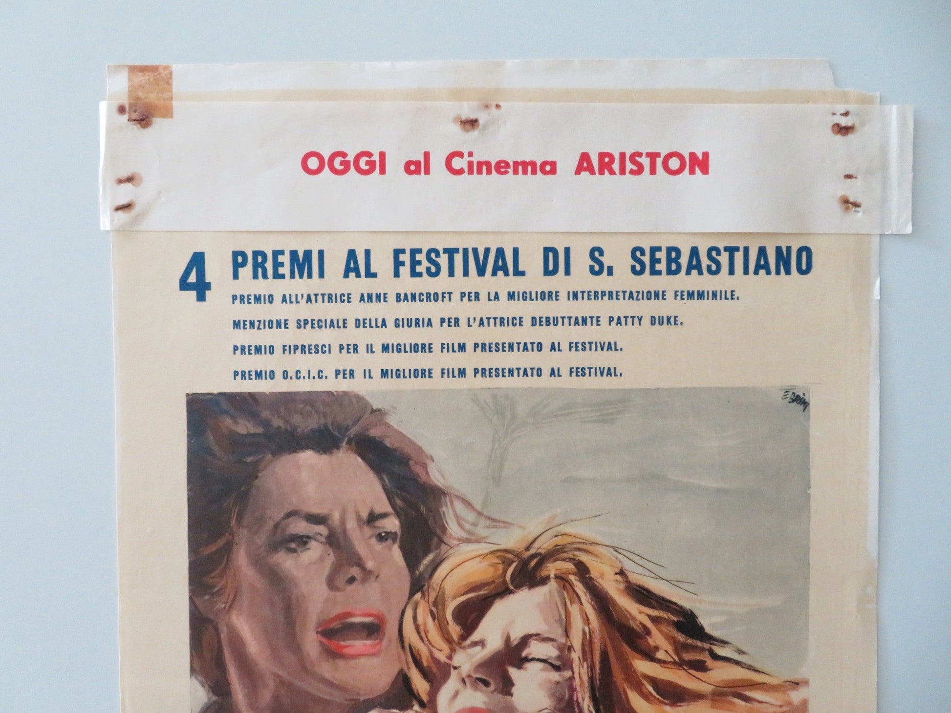 THE MIRACLE WORKER ITALIAN LOCANDINA POSTER ANNE BANCROFT PATTY DUKE 1962 Movie posters