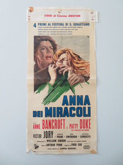 THE MIRACLE WORKER ITALIAN LOCANDINA POSTER ANNE BANCROFT PATTY DUKE 1962 Movie posters
