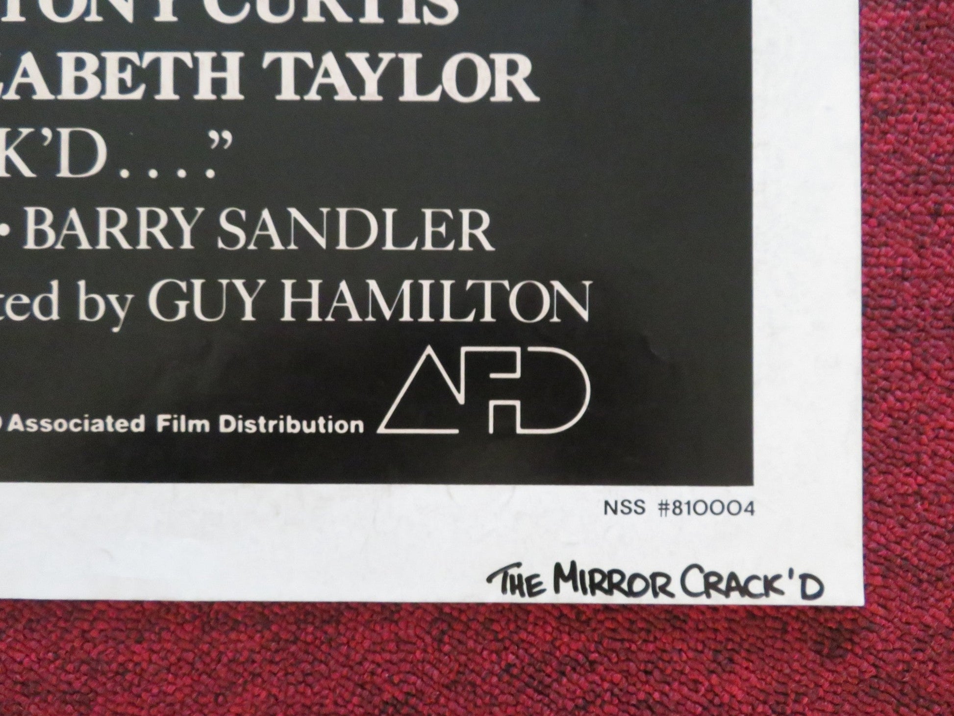 THE MIRROR CRACK'D FOLDED US ONE SHEET POSTER ANGELA LANSBURY TONY CURTIS 1980 Movie posters