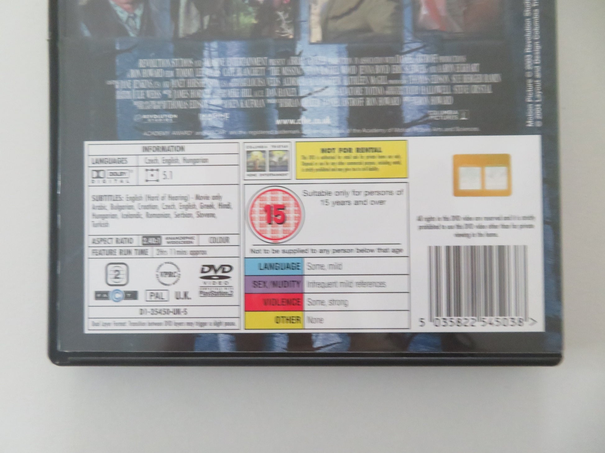 The Missing (DVD) Tommy Lee Jones Cate Blanchett Evan Rachel Wood 2003 Region 2 Movie posters