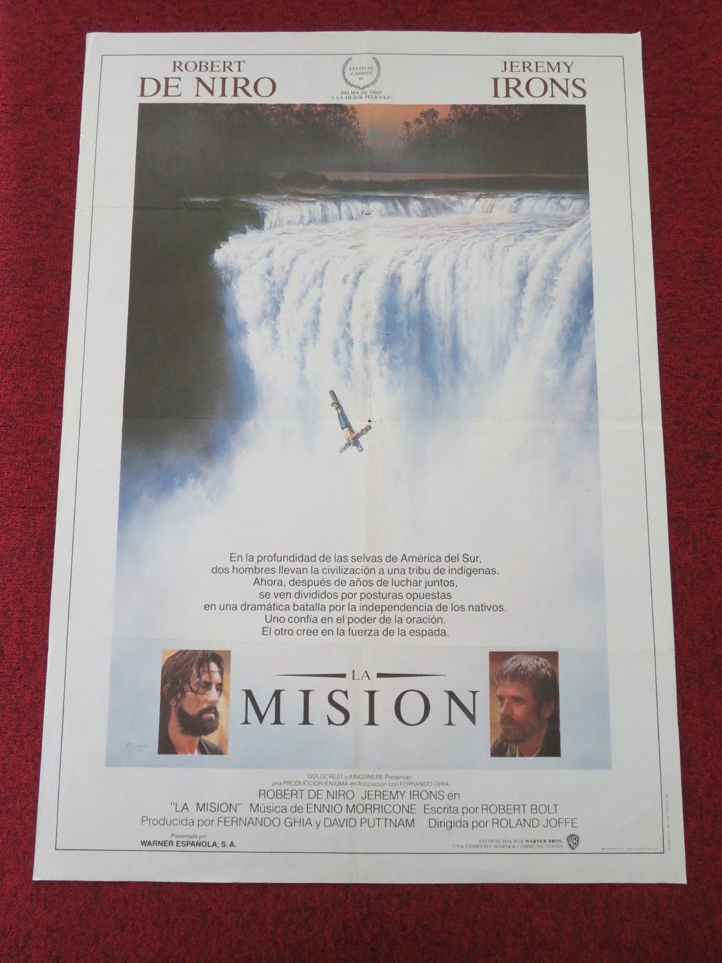 THE MISSION SPANISH POSTER ROLLED ROBERT DE NIRO JEREMY IRONS 1986 Movie posters