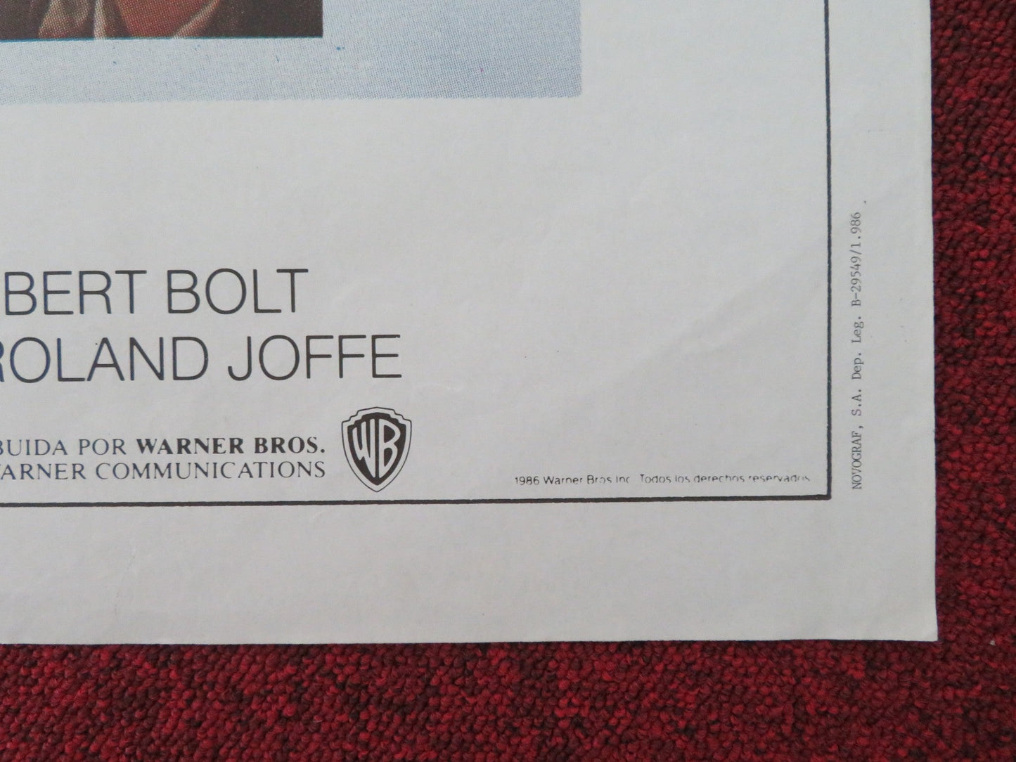 THE MISSION SPANISH POSTER ROLLED ROBERT DE NIRO JEREMY IRONS 1986 Movie posters