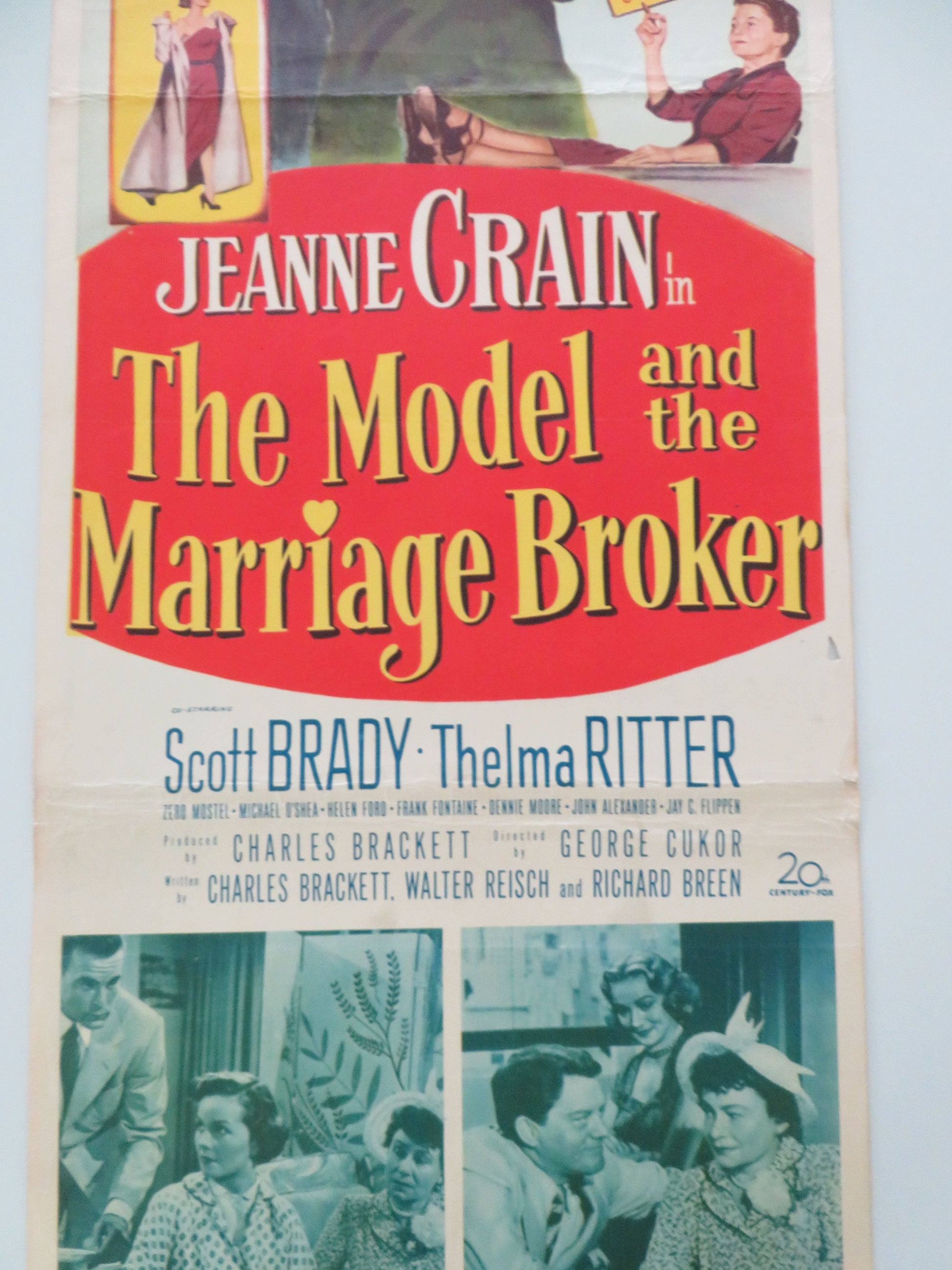 The Model and the Marriage Broker US Insert Poster Jeanne Crain Scott Brady 1952 Movie posters