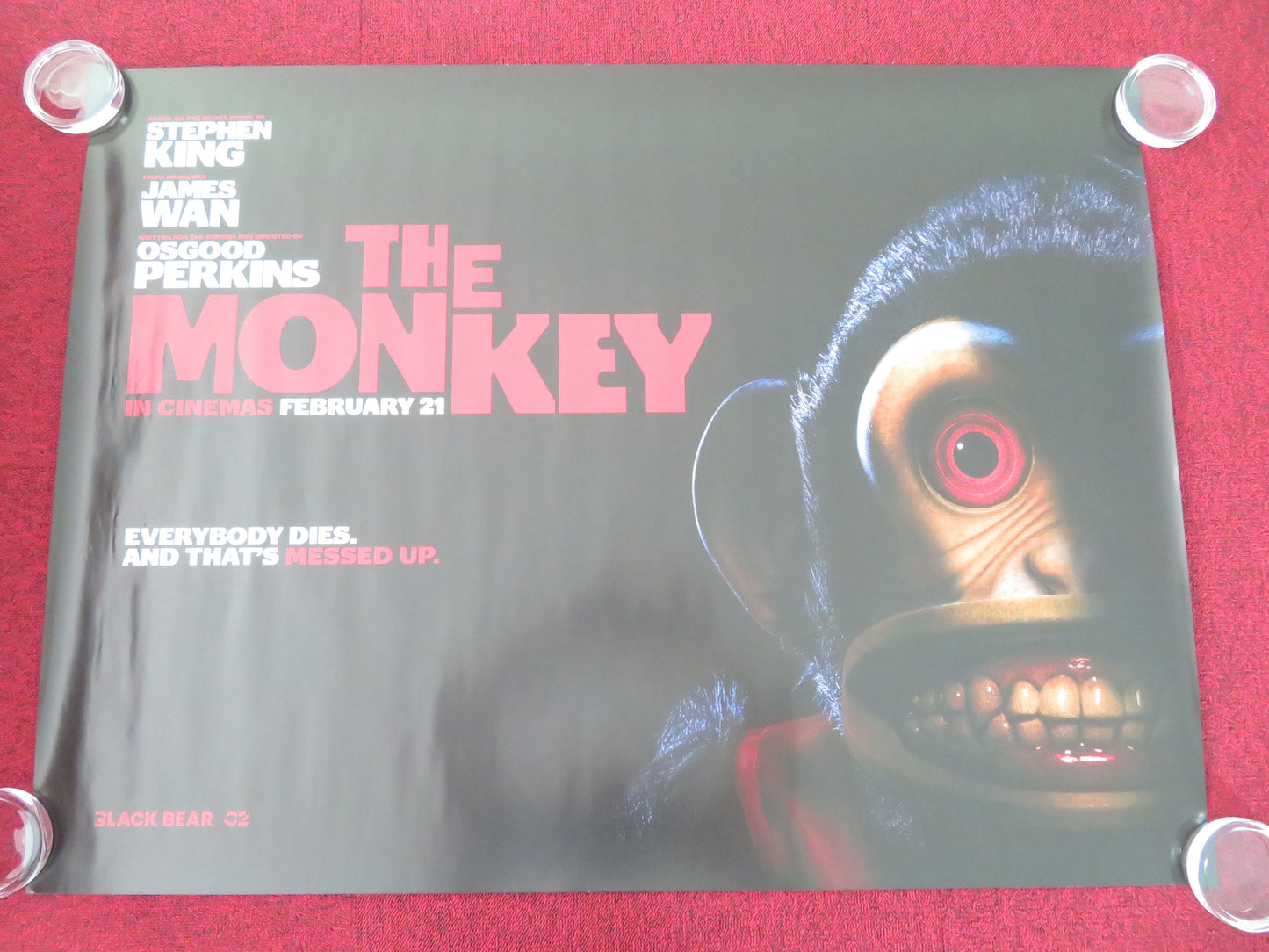 The Monkey UK Quad Rolled Poster Stephen King Theo James Adam Scott 2025 Movie posters