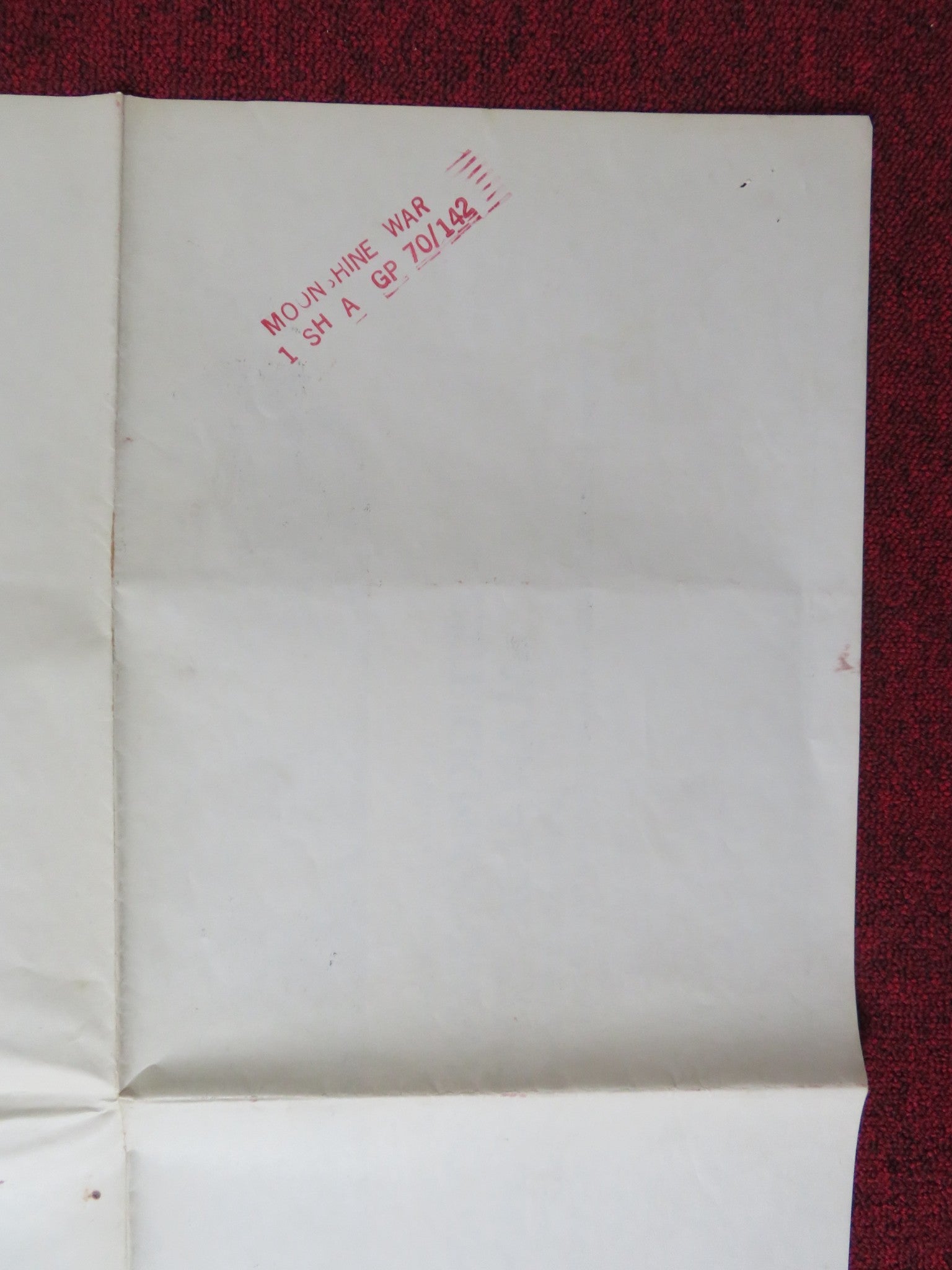 THE MOONSHINE WAR - B FOLDED US ONE SHEET POSTER PATRICK MCGOOHAN 1970 Rendezvous Cinema Movie posters