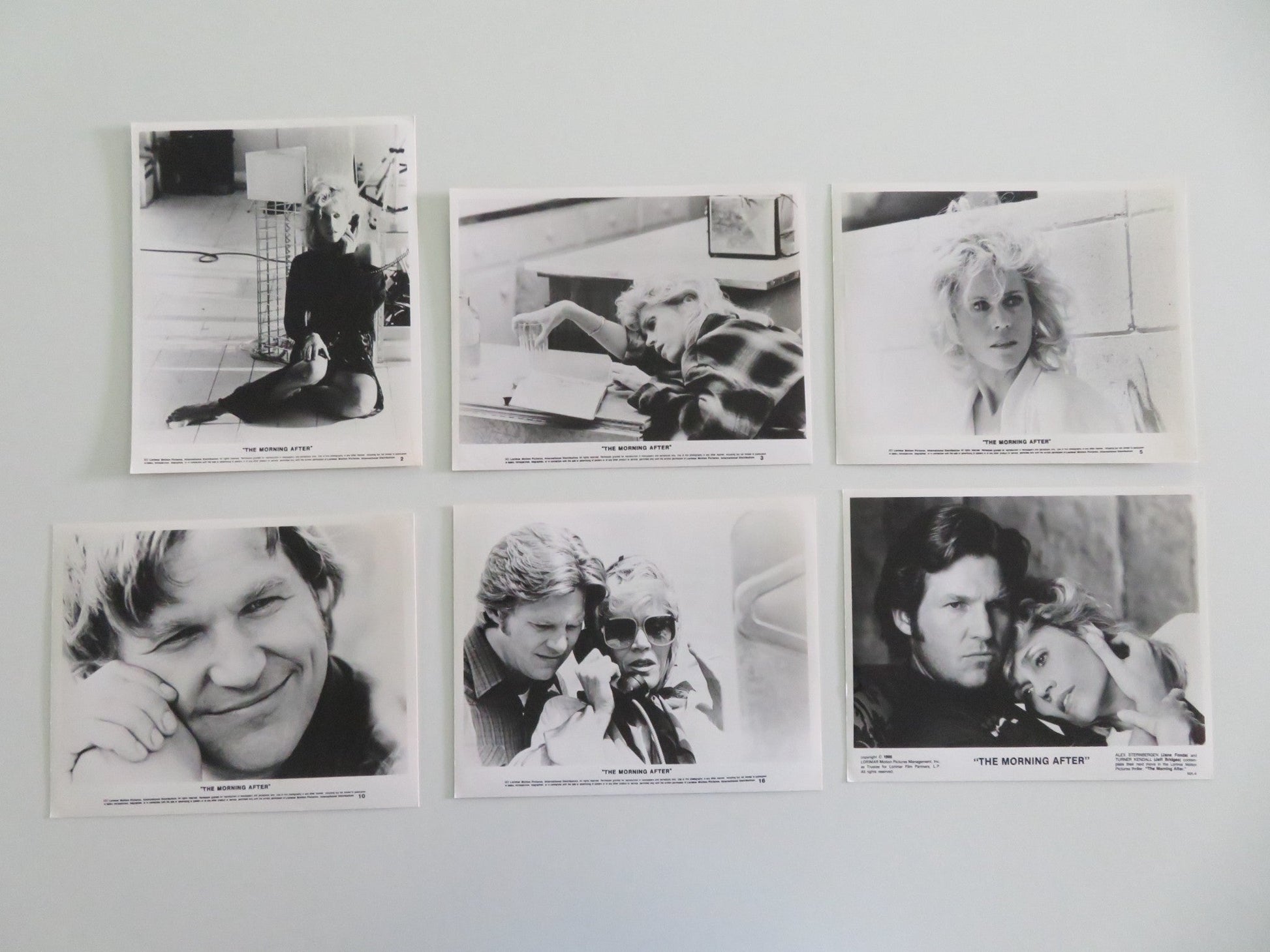 THE MORNING AFTER MOVIE STILL PHOTO LOT OF 6 JANE FONDA JEFF BRIDGES 1986 Movie posters