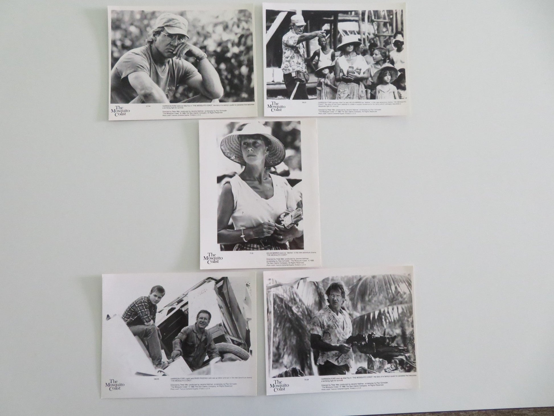 THE MOSQUITO COAST MOVIE STILL PHOTO LOT OF 5 HARRISON FORD RIVER PHOENIX 1986 Movie posters