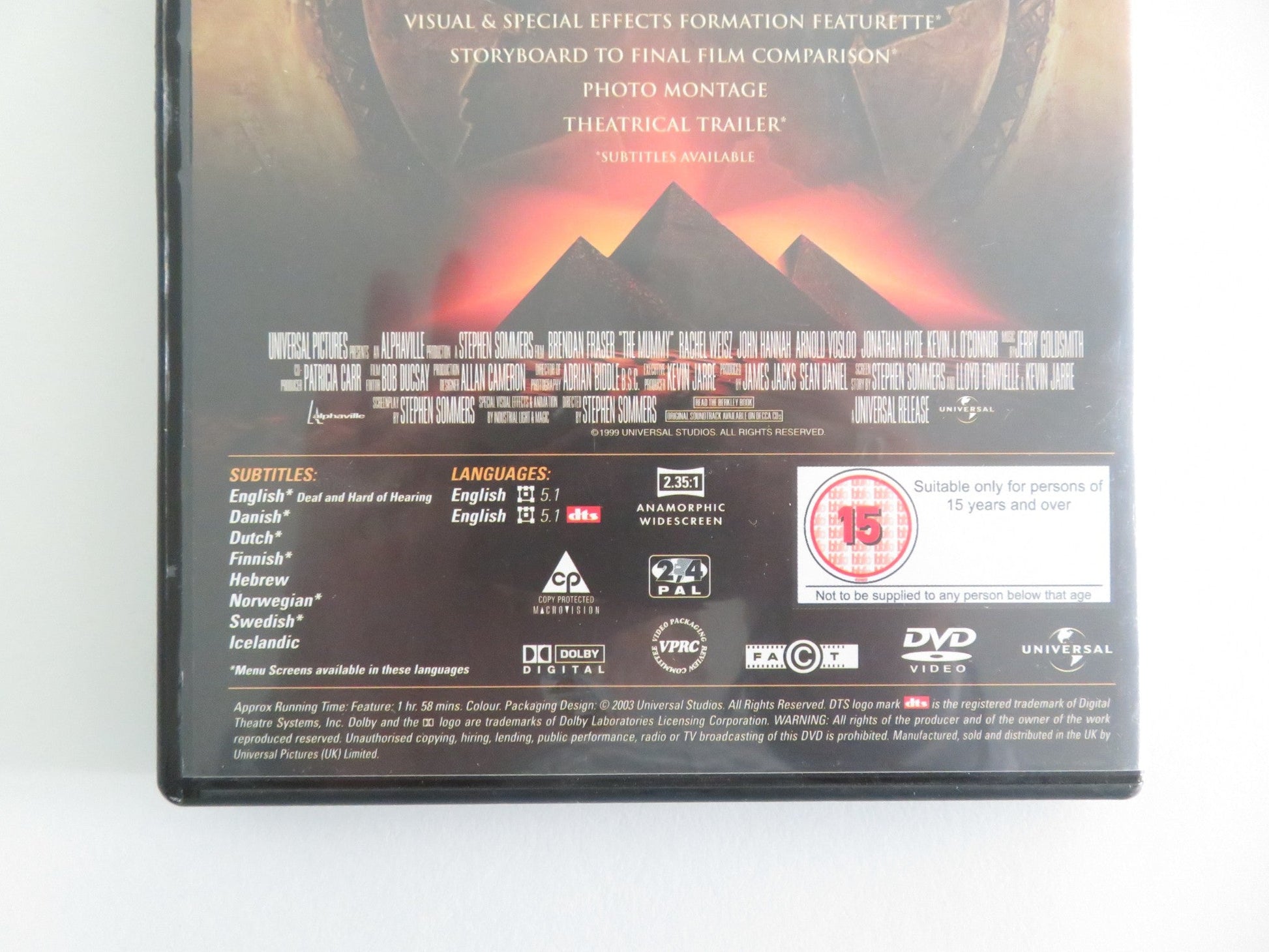 THE MUMMY (DVD) BRENDAN FRASER RACHEL WEISZ 1999 REGION 2, 4 Movie posters