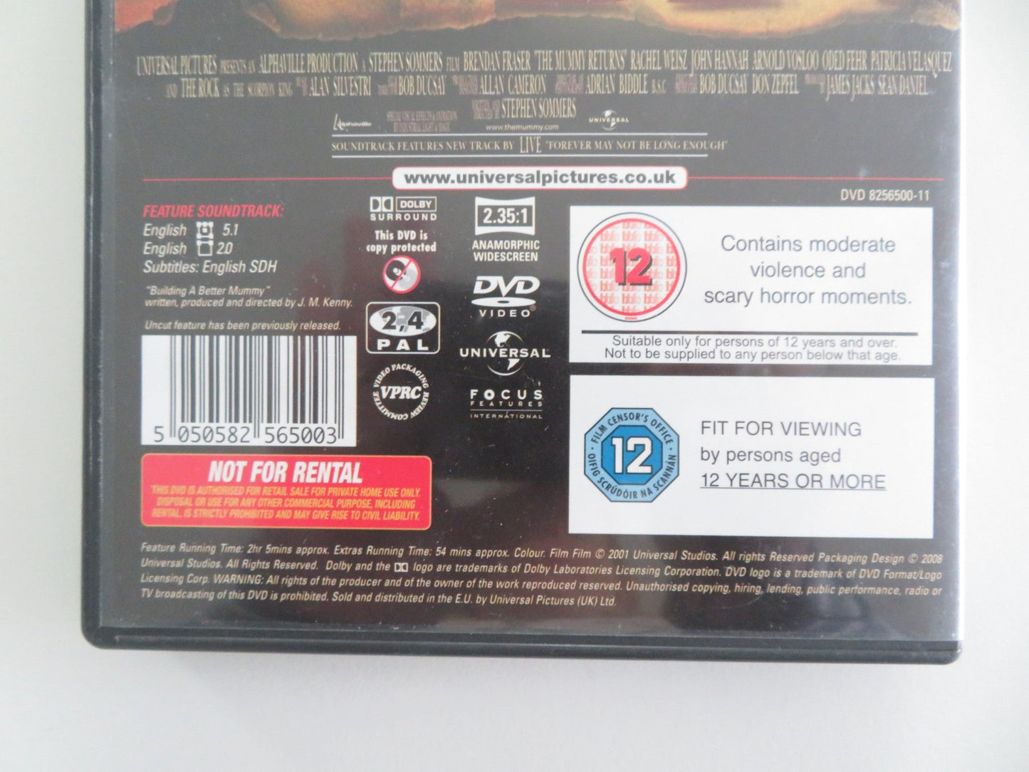 The Mummy Returns - B (DVD) Brendan Fraser Rachel Weisz 2001 Region 2, 4 Movie posters