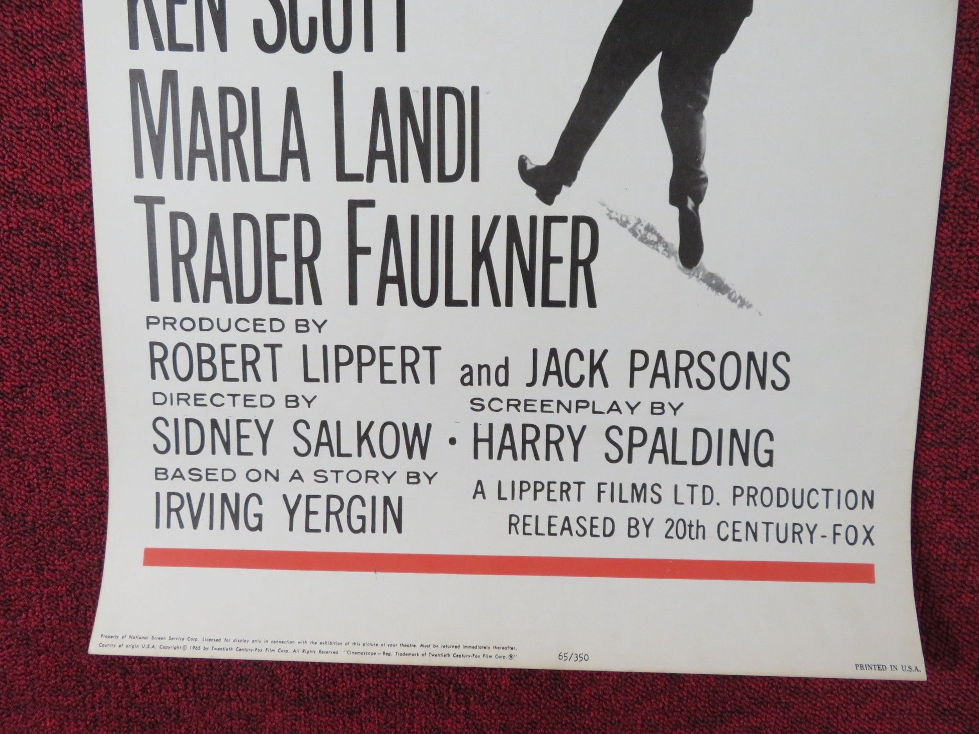 THE MURDER GAME US INSERT POSTER KEN SCOTT MARLA LANDI 1965 Rendezvous Cinema Movie posters