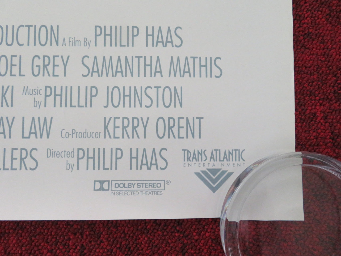 THE MUSIC OF CHANCE US ONE SHEET ROLLED POSTER JAMES SPADER MANDY PATINKIN 1993 Movie posters