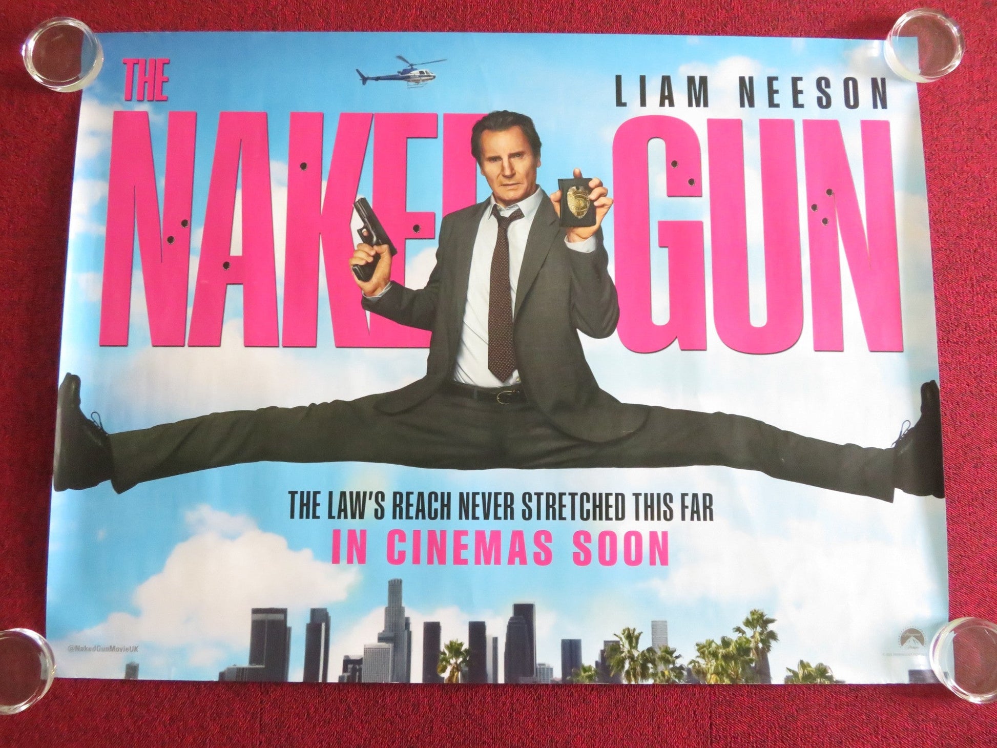 THE NAKED GUN - B UK QUAD ROLLED POSTER LIAM NEESON PAMELA ANDERSON 2025 Movie posters