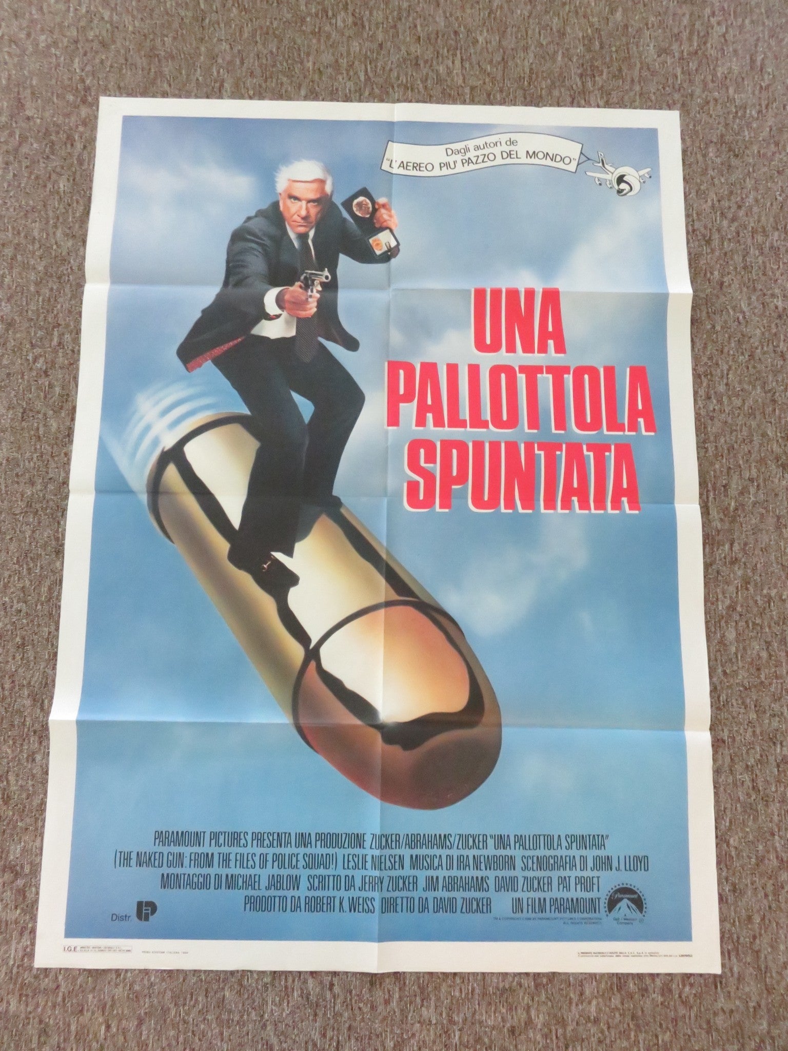 THE NAKED GUN ITALIAN 2 FOGLIO POSTER LESLIE NIELSEN PRISCILLA PRESLEY 1989 Rendezvous Cinema Movie posters