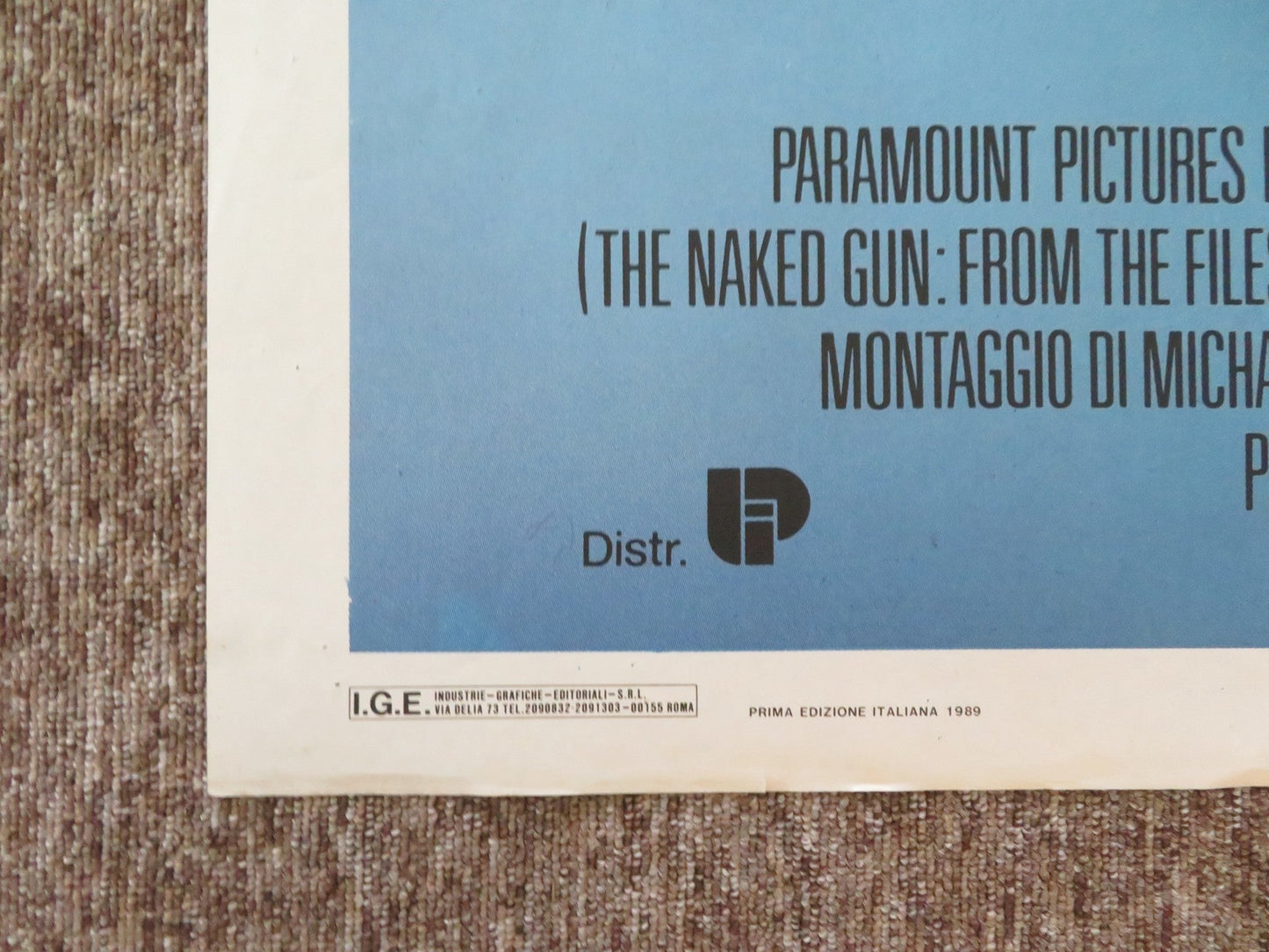 THE NAKED GUN ITALIAN 2 FOGLIO POSTER LESLIE NIELSEN PRISCILLA PRESLEY 1989 Rendezvous Cinema Movie posters