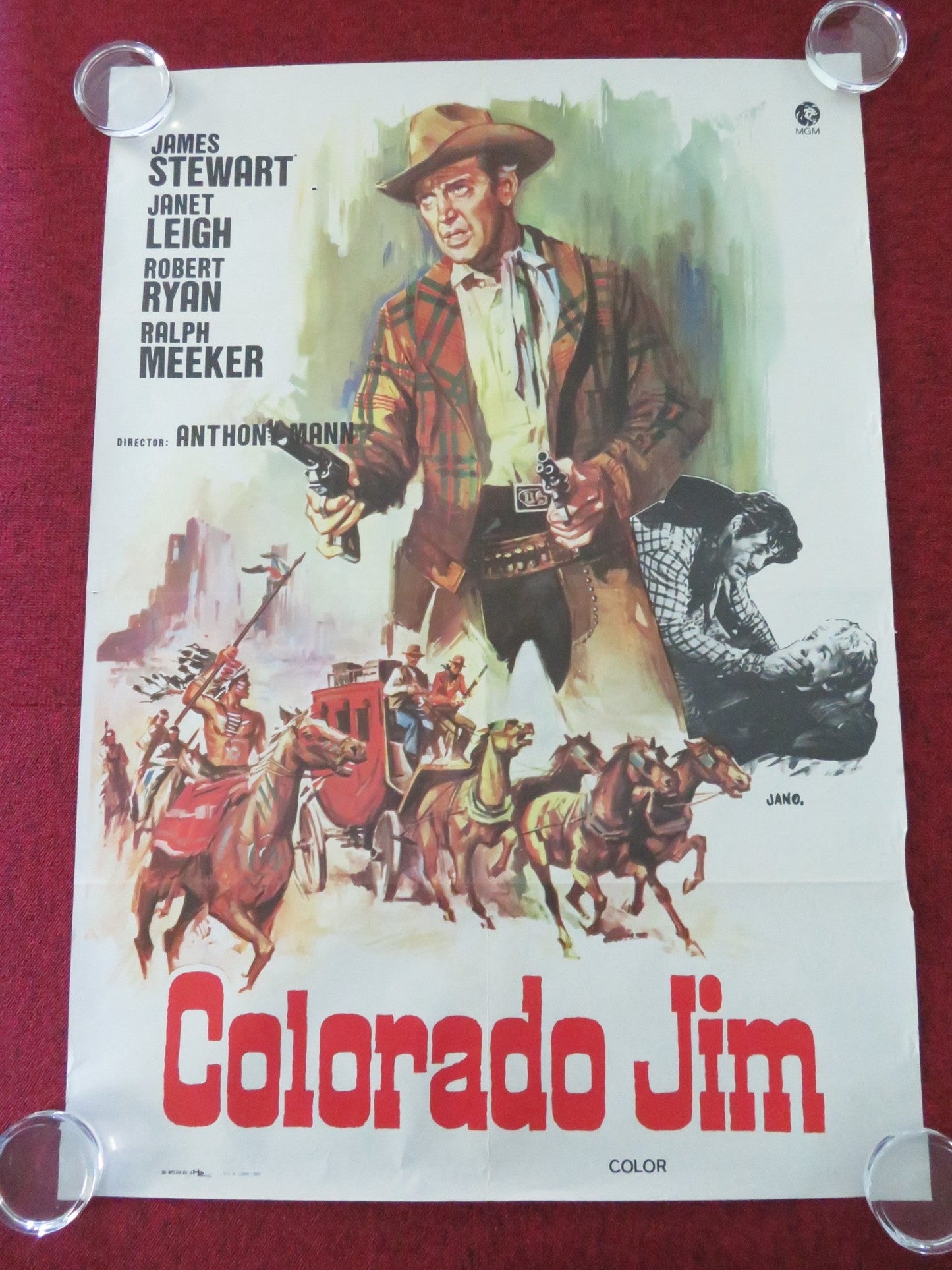 THE NAKED SPUR SPANISH POSTER ROLLED JAMES STEWART JANET LEIGH R1982 Movie posters