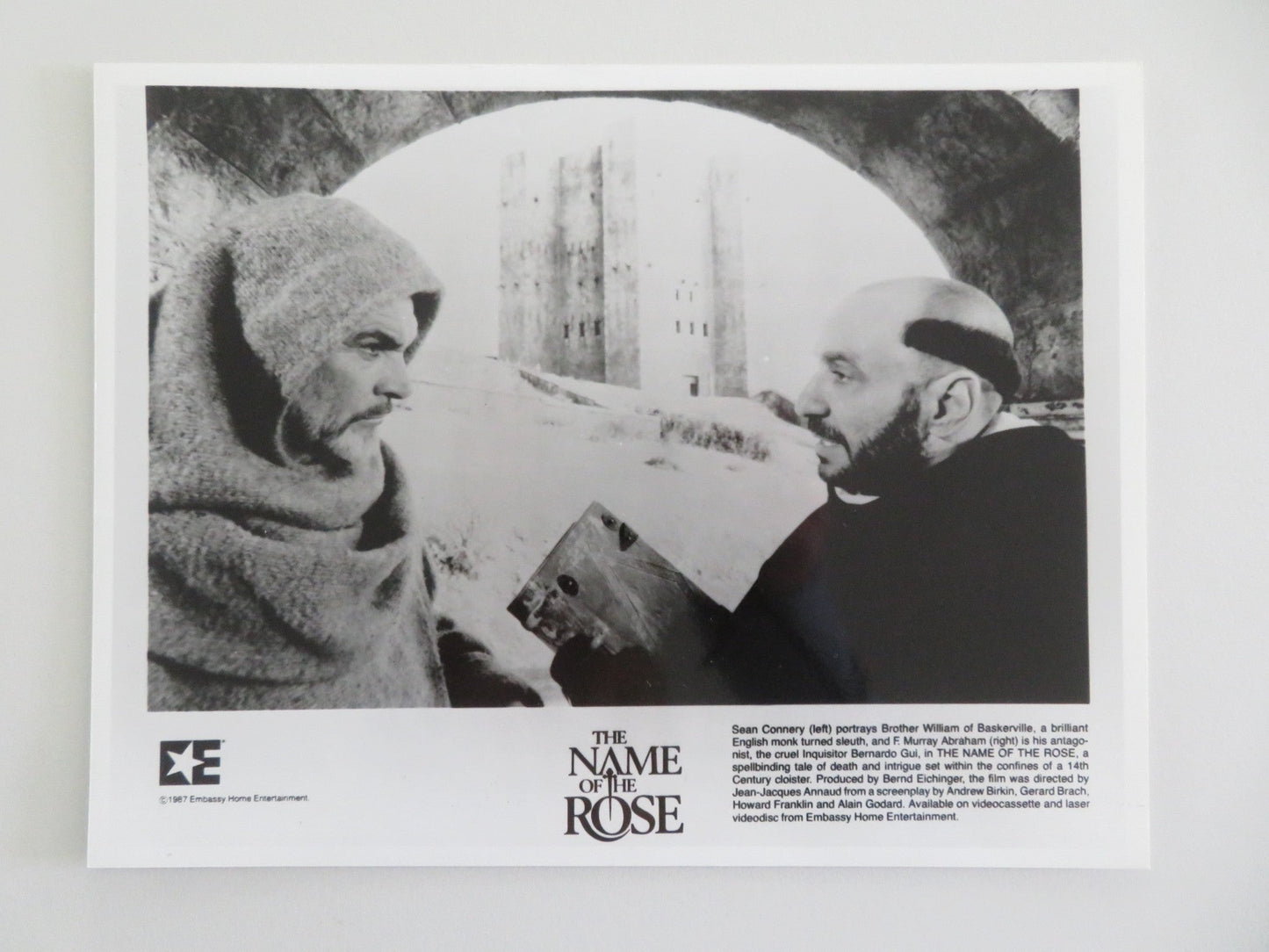 The Name of the Rose - B Movie Still Photo Lot Of 2 Sean Connery 1986 Movie posters