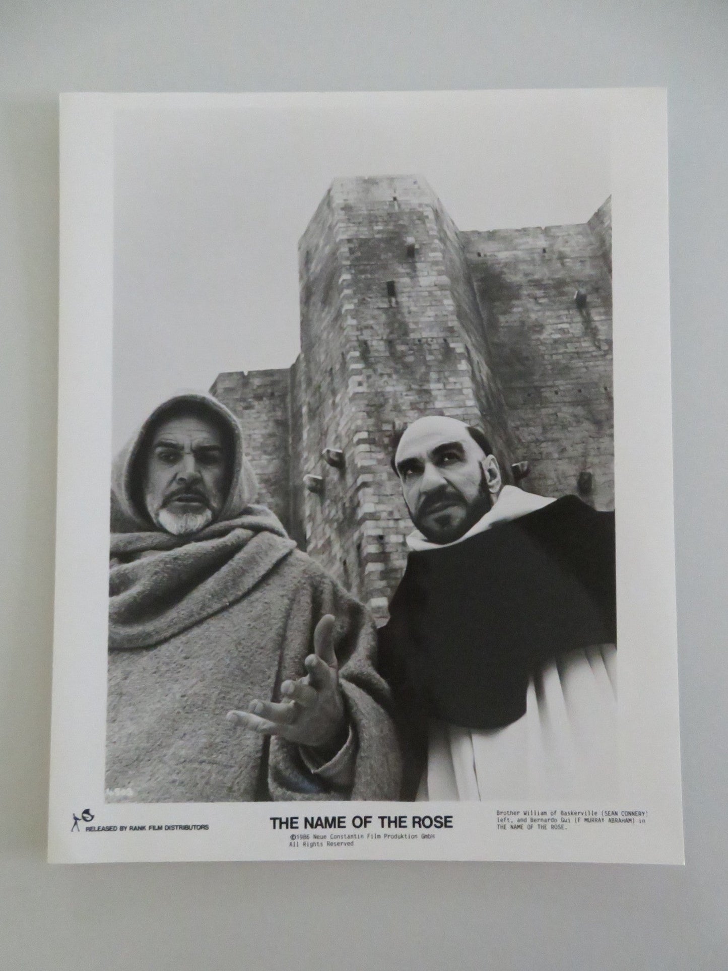 THE NAME OF THE ROSE MOVIE STILL PHOTO LOT OF 5 SEAN CONNERY C. SLATER 1986 Movie posters