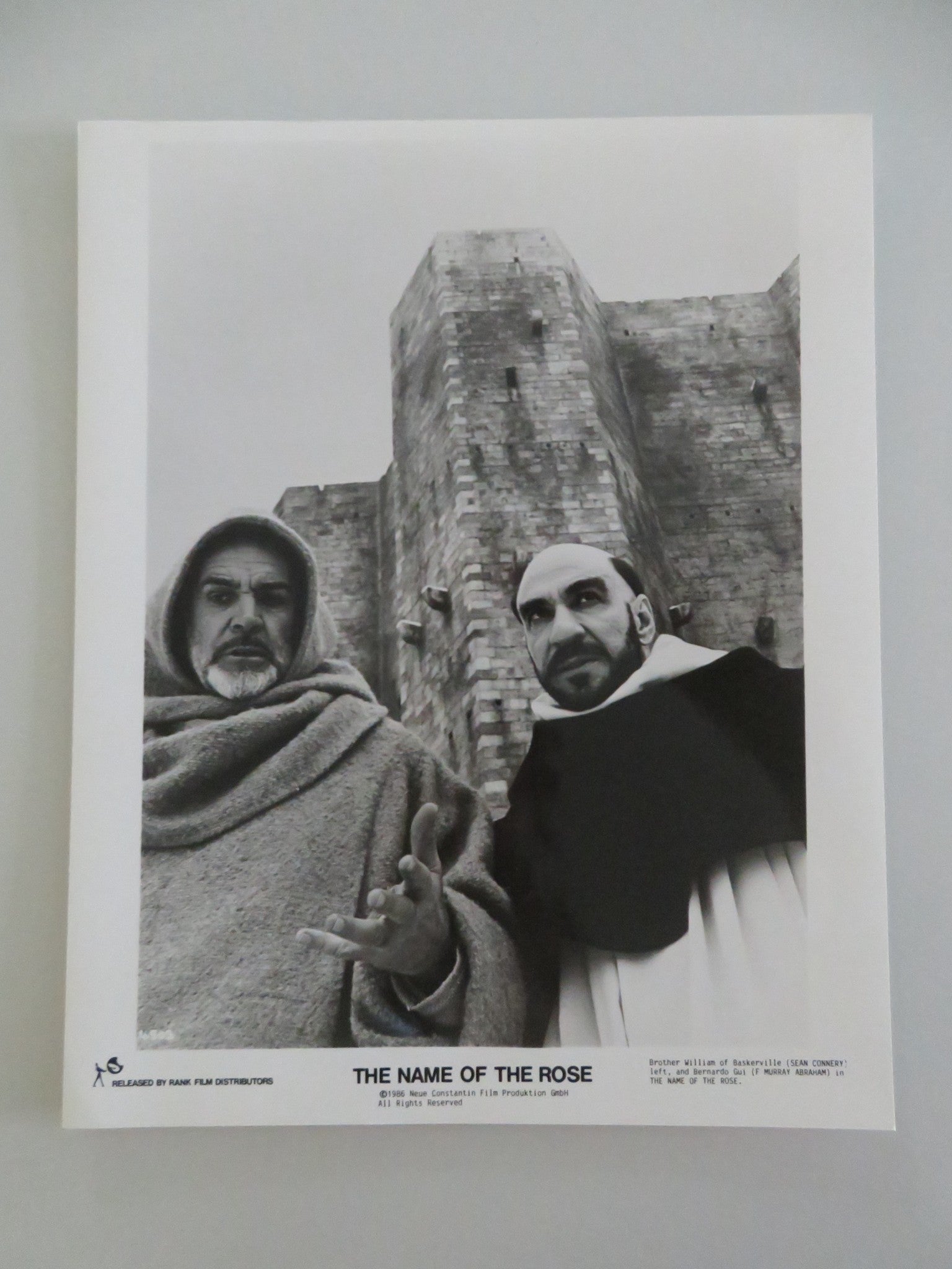 THE NAME OF THE ROSE MOVIE STILL PHOTO LOT OF 5 SEAN CONNERY C. SLATER 1986 Movie posters