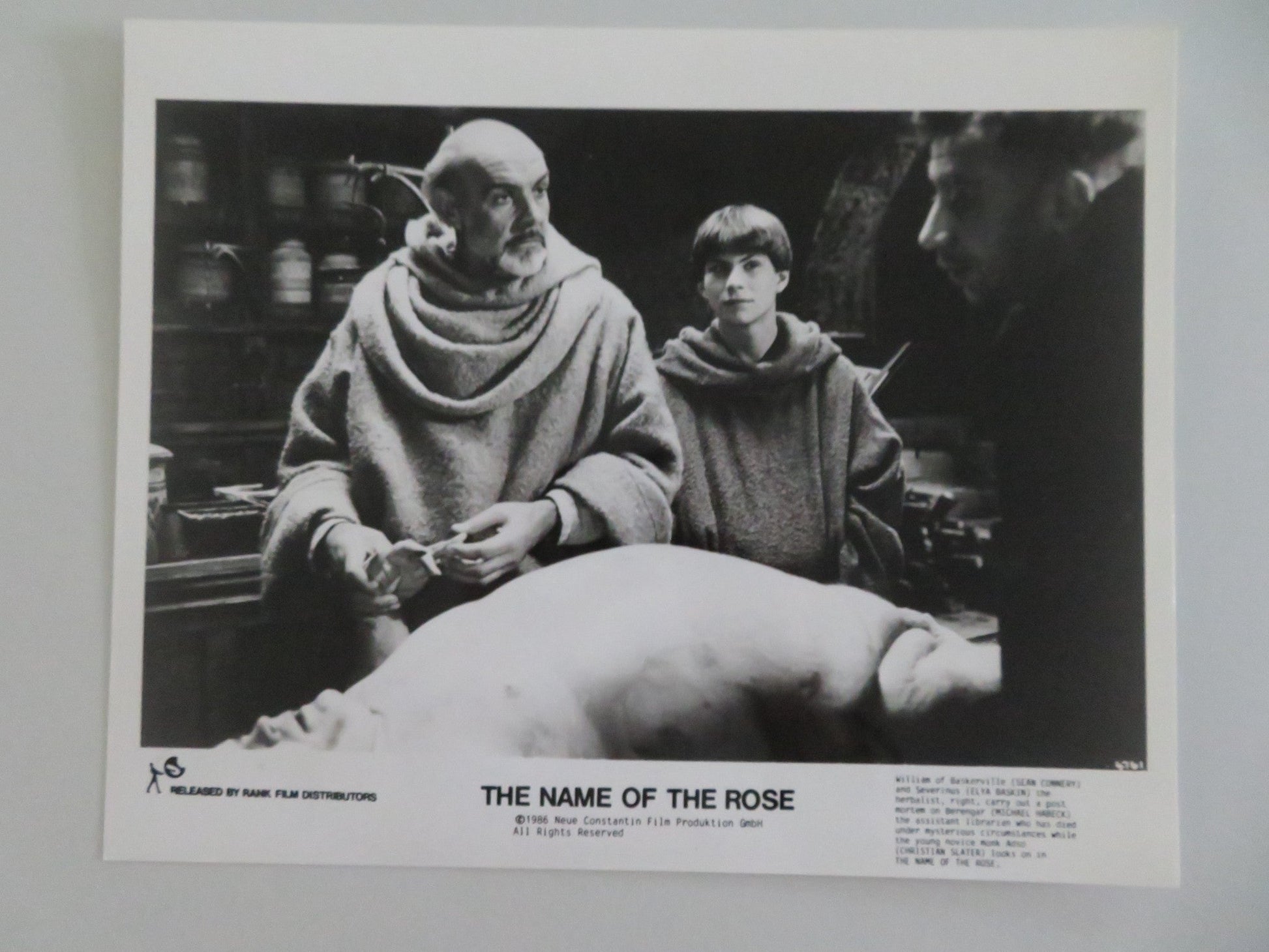 THE NAME OF THE ROSE MOVIE STILL PHOTO LOT OF 5 SEAN CONNERY C. SLATER 1986 Movie posters