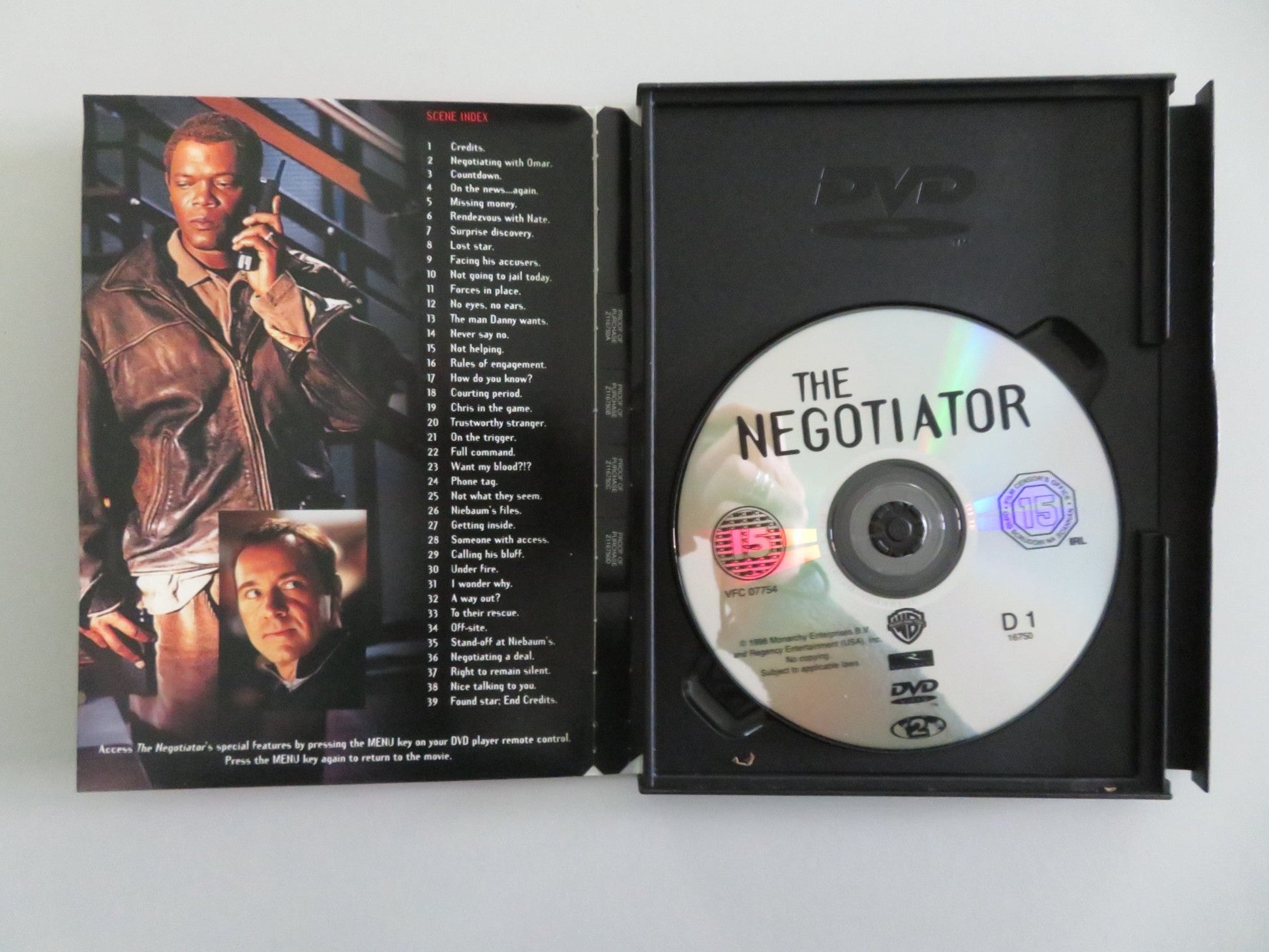 The Negotiator (DVD) Samuel L. Jackson Kevin Spacey 1998 Region 2 Movie posters