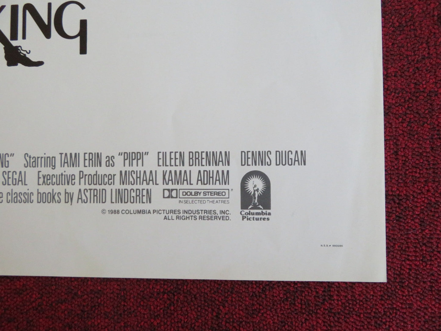THE NEW ADVENTURES OF PIPPI LONGSTOCKING FOLDED US ONE SHEET POSTER 1988 Rendezvous Cinema Movie posters