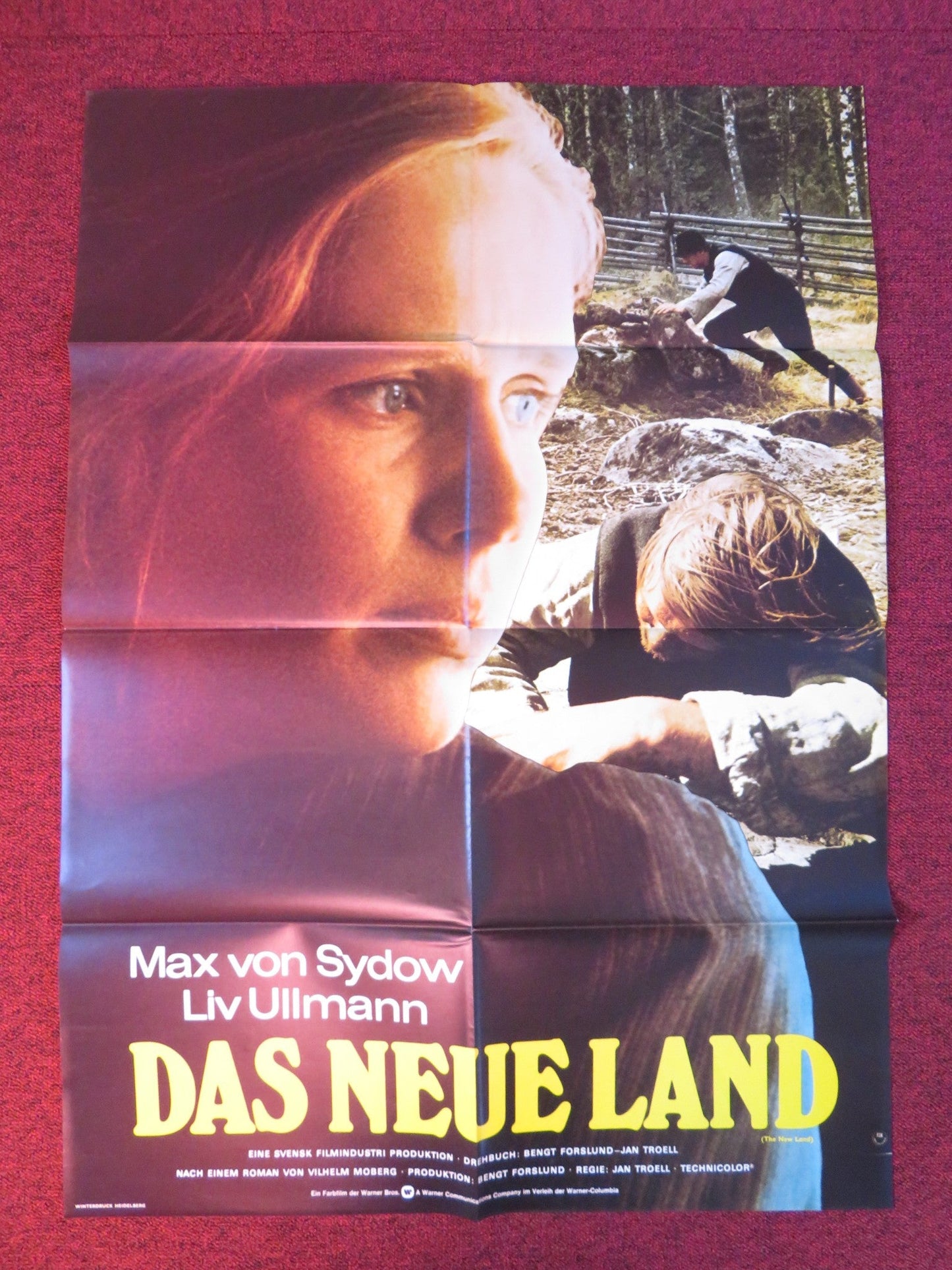 THE NEW LAND GERMAN A1 POSTER FOLDED MAX VON SYDOW LIV ULLMANN 1977 Rendezvous Cinema Movie posters