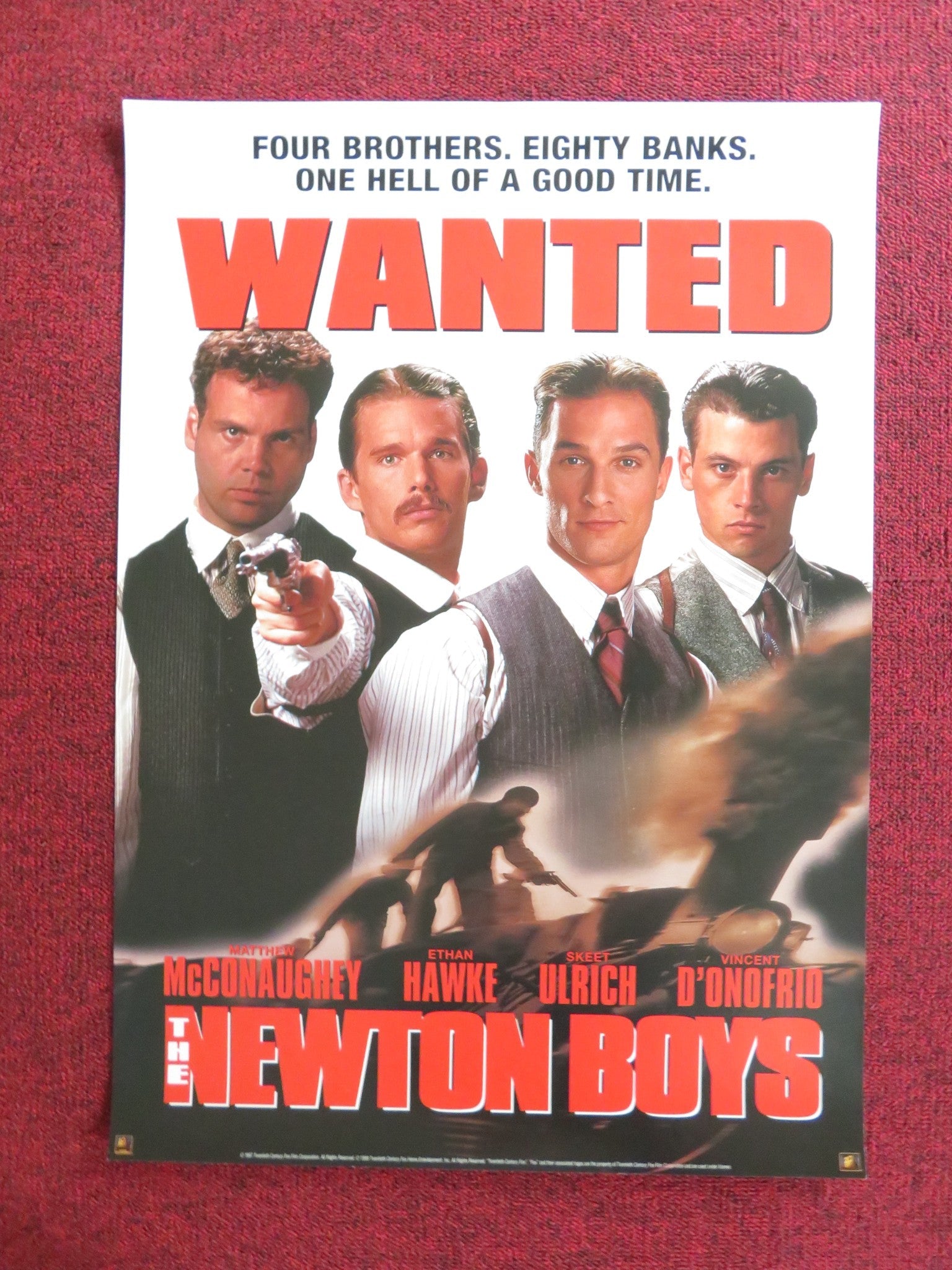 THE NEWTON BOYS VHS VIDEO POSTER MATTHEW MCCONAUGHEY ETHAN HAWKE 1998 Rendezvous Cinema Movie posters