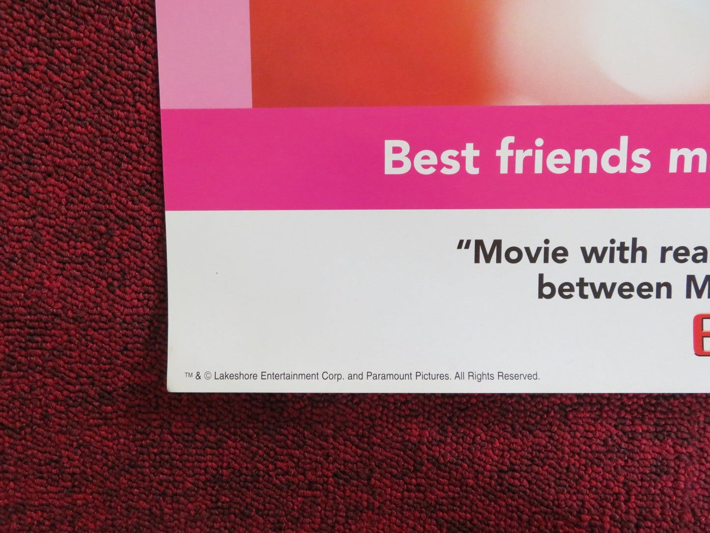 THE NEXT BEST THING VHS VIDEO POSTER MADONNA RUPERT EVERETT 2000 Rendezvous Cinema Movie posters