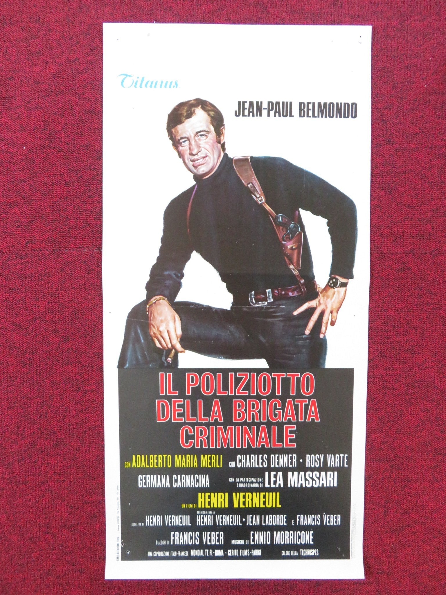 THE NIGHT CALLER ITALIAN LOCANDINA POSTER JEAN - PAUL BELMONDO CHARLES DENNER 1975 Rendezvous Cinema Movie posters