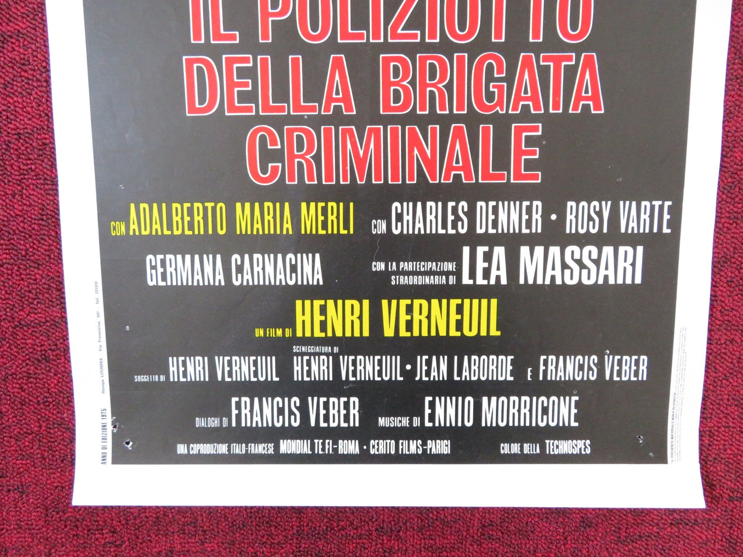 THE NIGHT CALLER ITALIAN LOCANDINA POSTER JEAN - PAUL BELMONDO CHARLES DENNER 1975 Rendezvous Cinema Movie posters