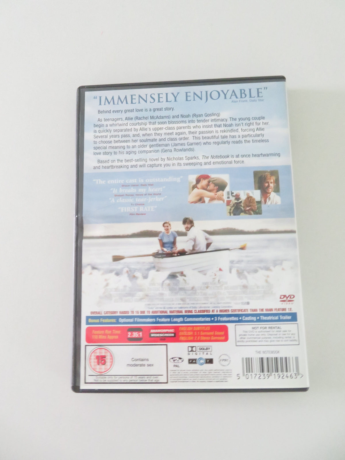 The Notebook (DVD) Gena Rowlands Ryan Gosling Rachel McAdams 2004 Region 2 Movie posters
