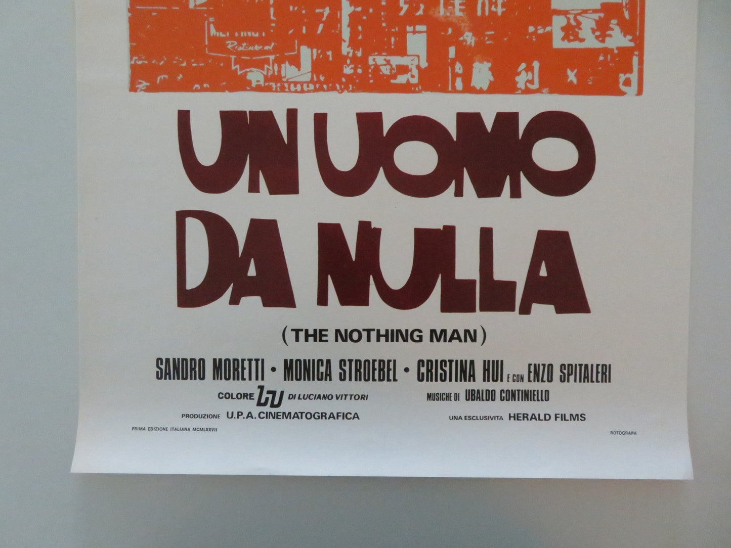 THE NOTHING MAN ITALIAN LOCANDINA POSTER SANDRO MORETTI MONICA STREBEL 1977 Movie posters