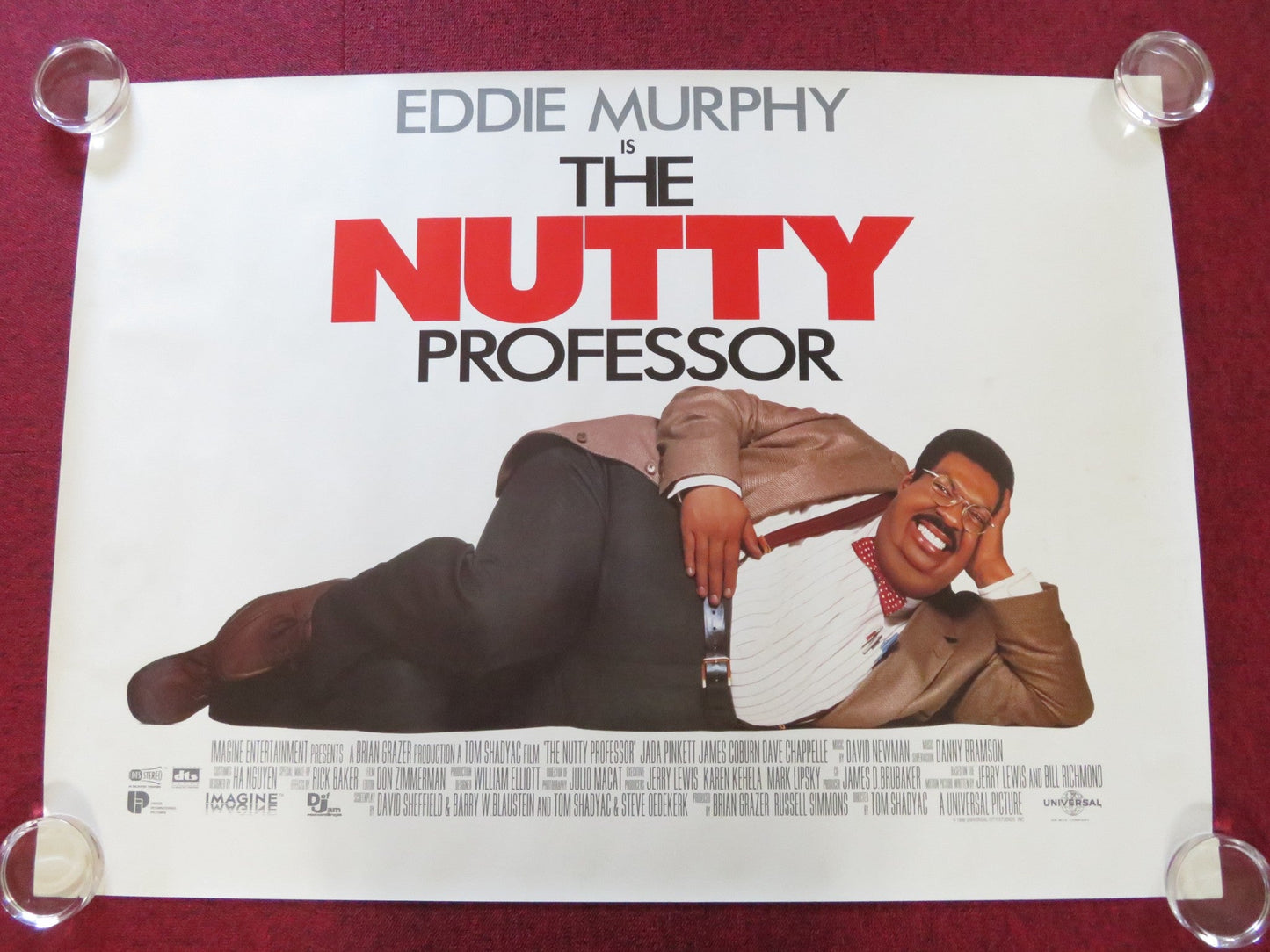 THE NUTTY PROFESSOR UK QUAD ROLLED POSTER EDDIE MURPHY JADA PINKETT SMITH 1996 Rendezvous Cinema Movie posters
