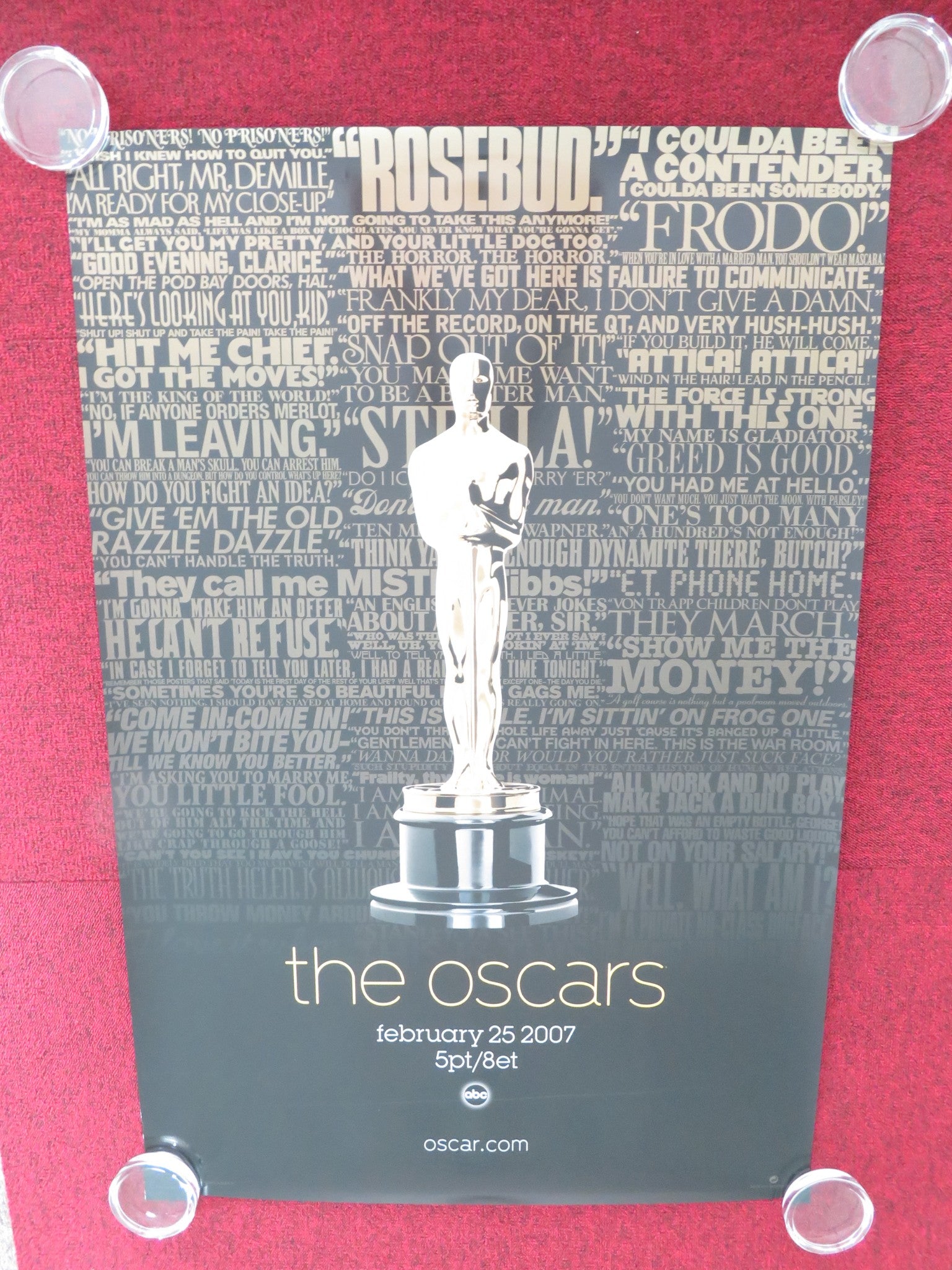 THE OSCARS FEBRUARY 25 2007 / 79TH ANNUAL ACADEMY... US ONE SHEET ROLLED POSTER Movie posters