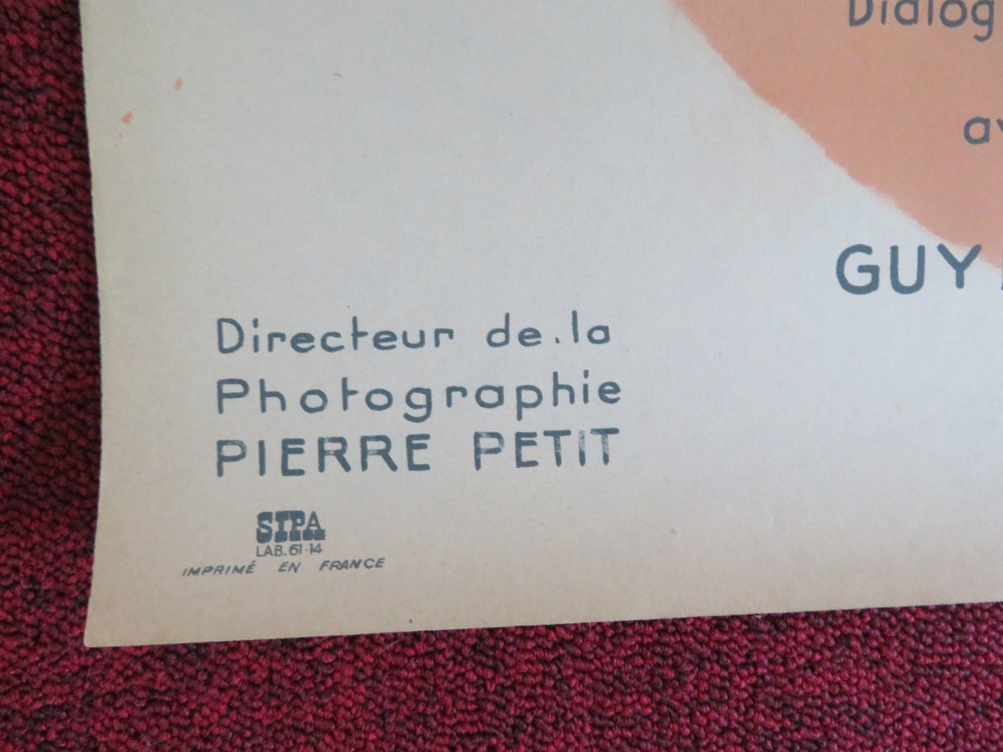 THE OSTRICH HAS TWO EGGS FRENCH POSTER ROLLED PIERRE FRESNAY SIMONE RENANT 1957 Rendezvous Cinema Movie posters