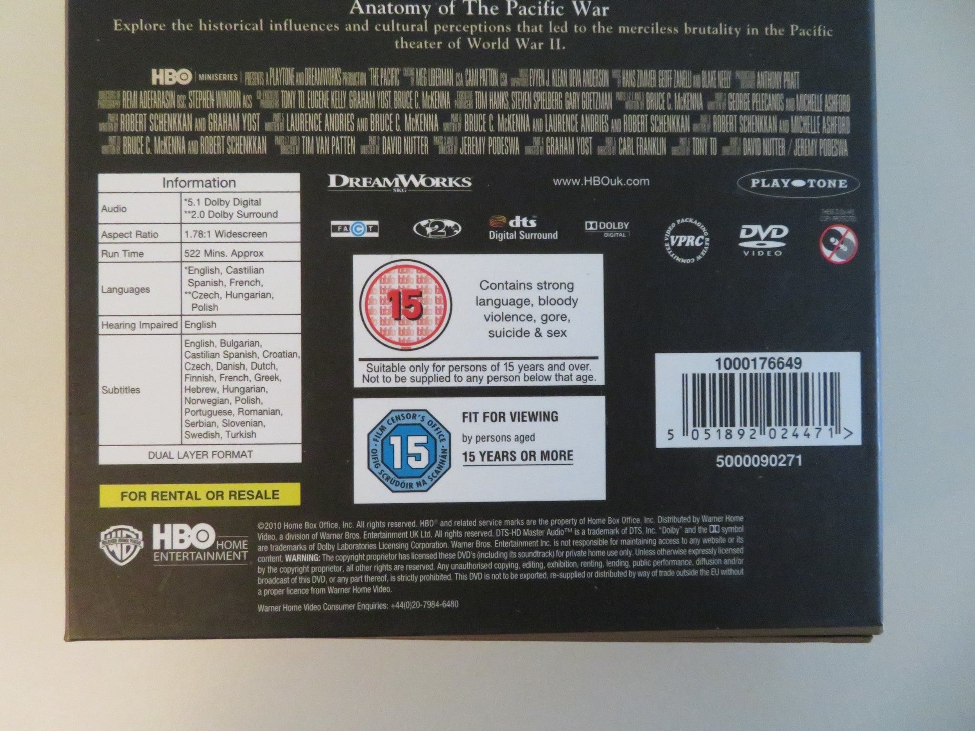 THE PACIFIC - 6 DISCS (DVD BOXSET) TOM HANKS JON SEDA RAMI MALEK 2010 REGION 2 Movie posters