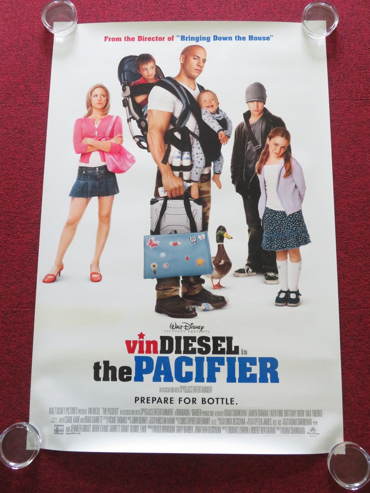 THE PACIFIER US ONE SHEET ROLLED POSTER DISNEY VIN DIESEL LAUREN GRAHAM 2005 Movie posters