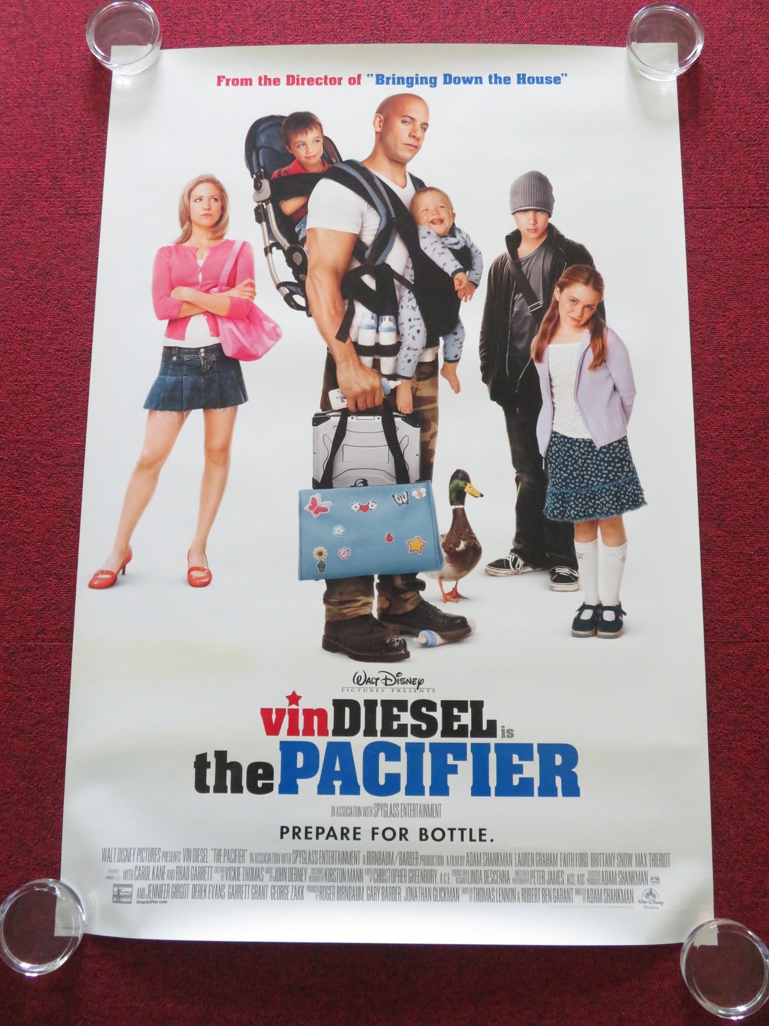 THE PACIFIER US ONE SHEET ROLLED POSTER DISNEY VIN DIESEL LAUREN GRAHAM 2005 Movie posters
