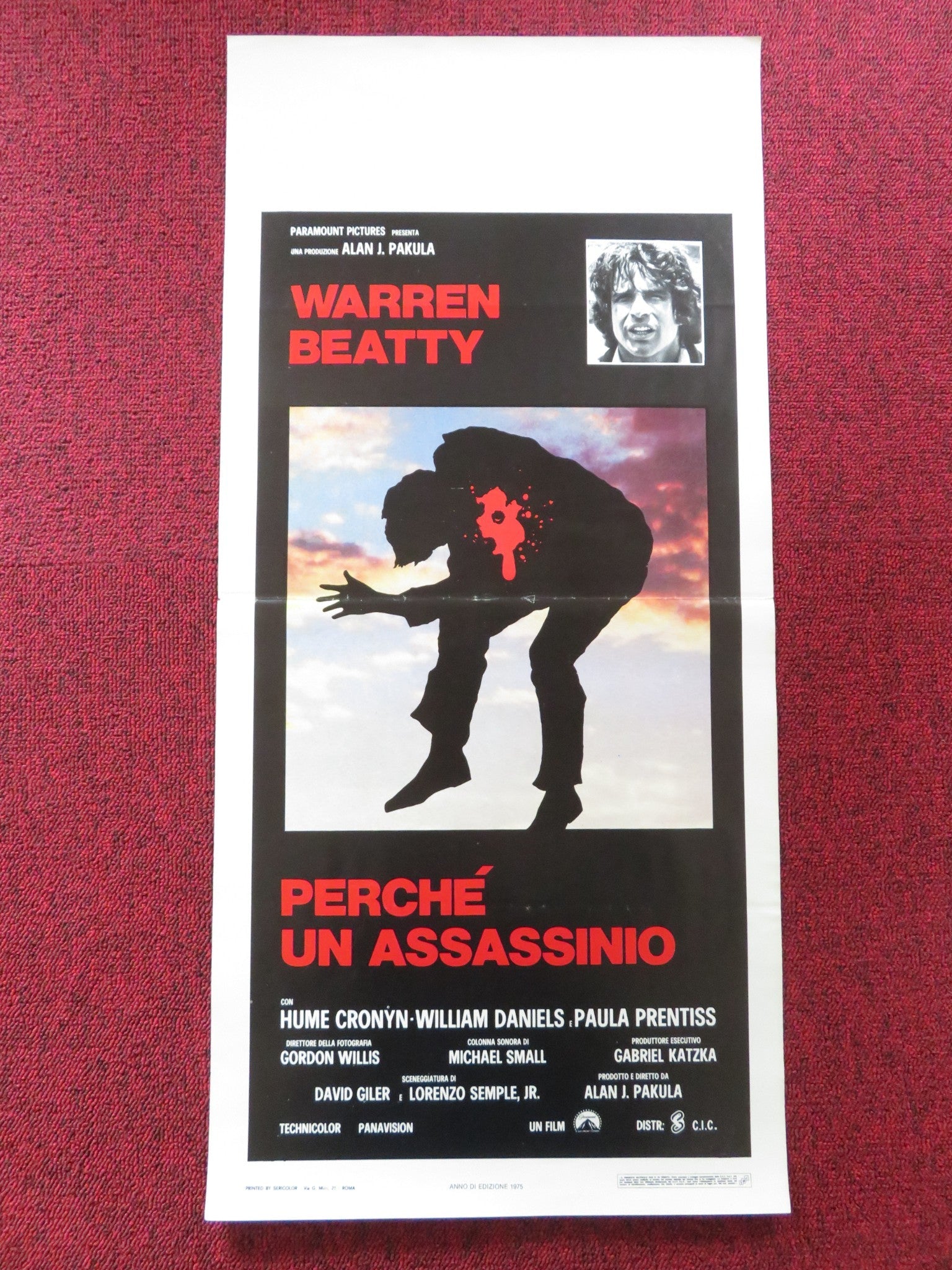 THE PARALLAX VIEW ITALIAN LOCANDINA POSTER WARREN BEATTY HUME CRONYN 1975 Rendezvous Cinema Movie posters