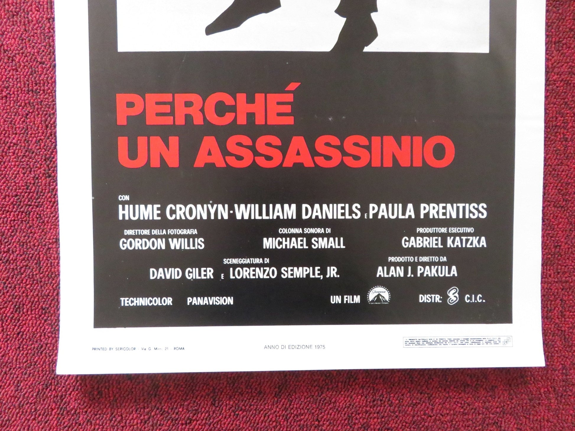 THE PARALLAX VIEW ITALIAN LOCANDINA POSTER WARREN BEATTY HUME CRONYN 1975 Rendezvous Cinema Movie posters