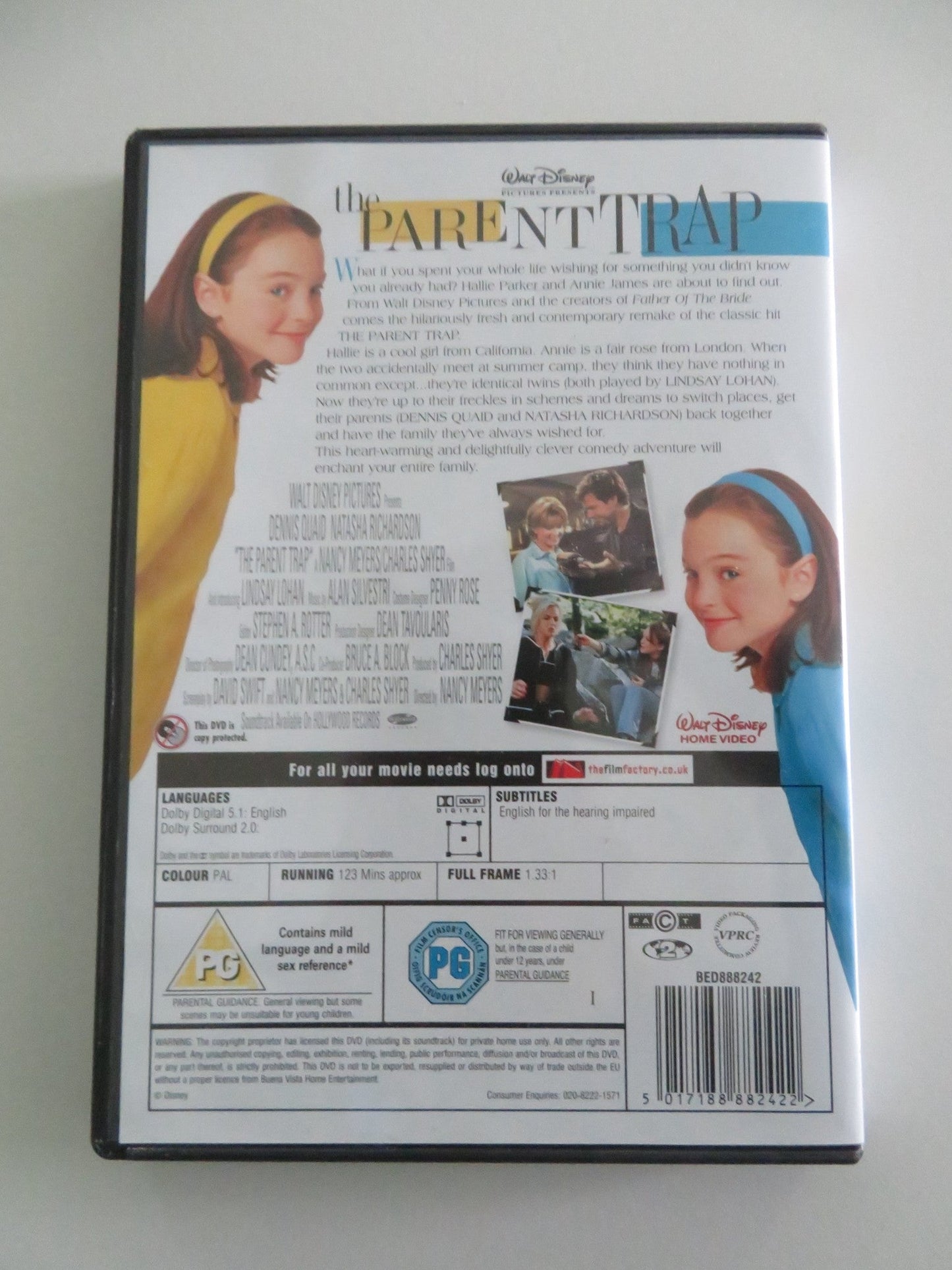 The Parent Trap (DVD) Disney Lindsay Lohan Dennis Quaid 1998 Region 2 Movie posters